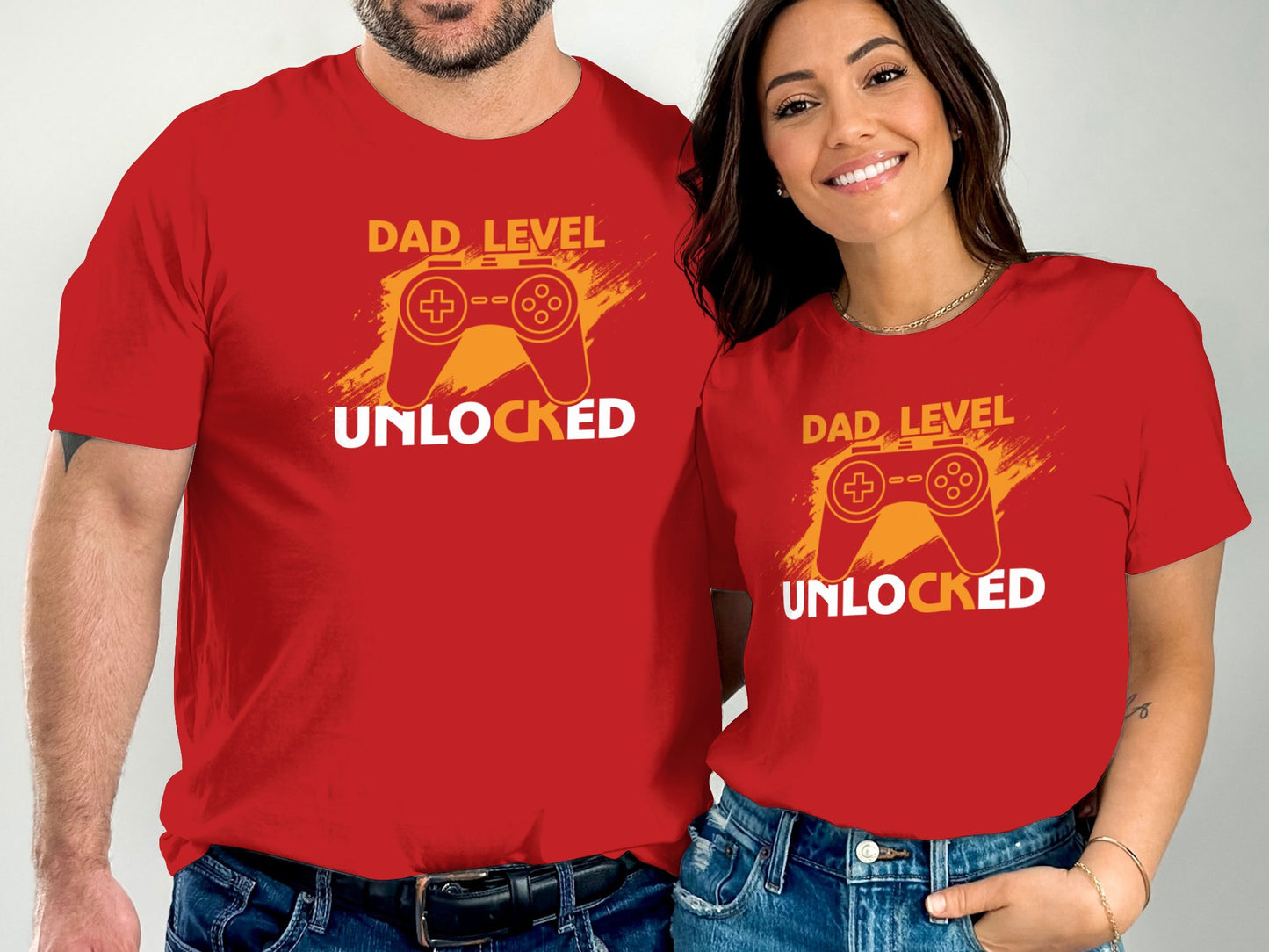 Dad Level Unlocked Graphic Tee for Gamers product type