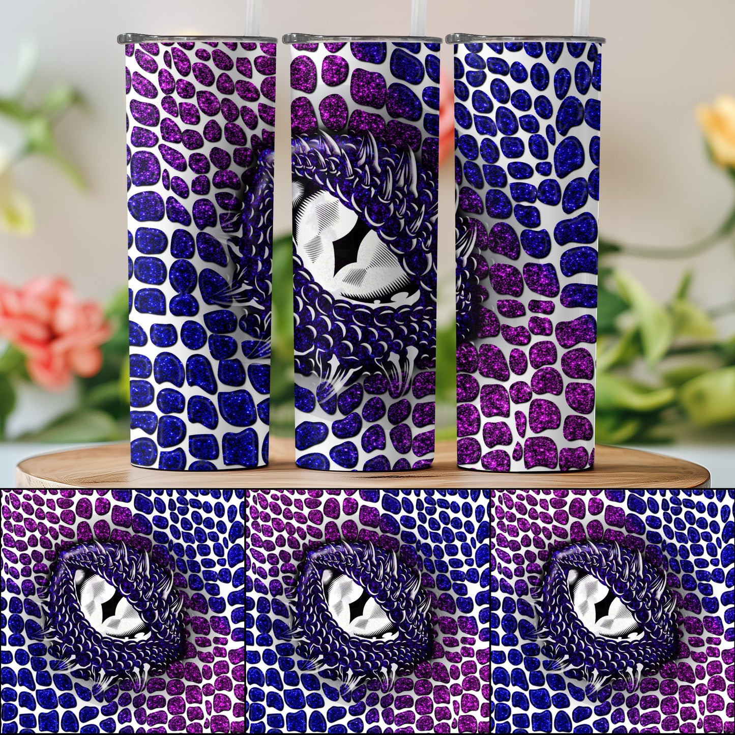 Purple Blue Dragon Scale Eye Design 20oz Tumbler product