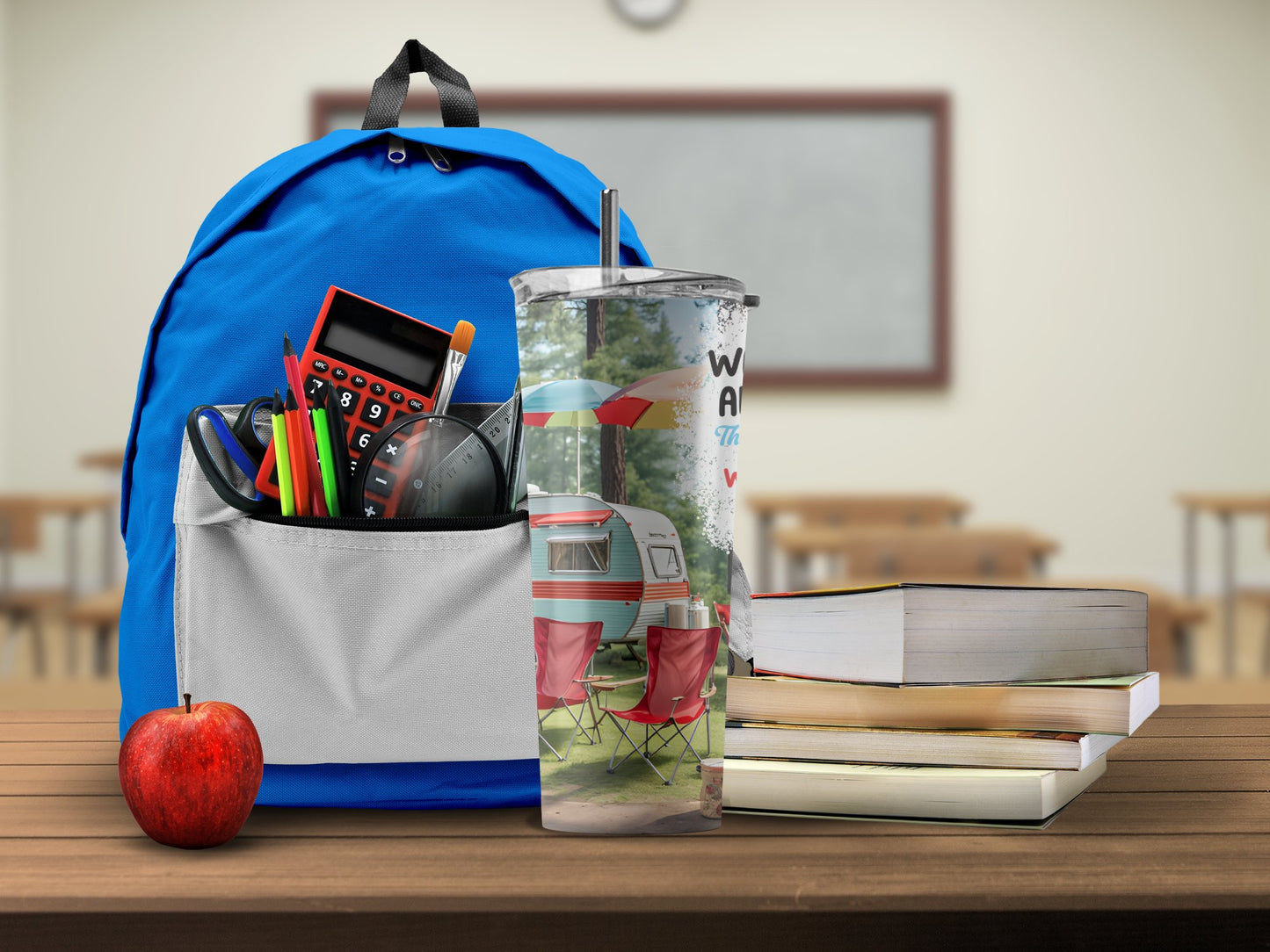 Blue Backpack for School and Camping product type