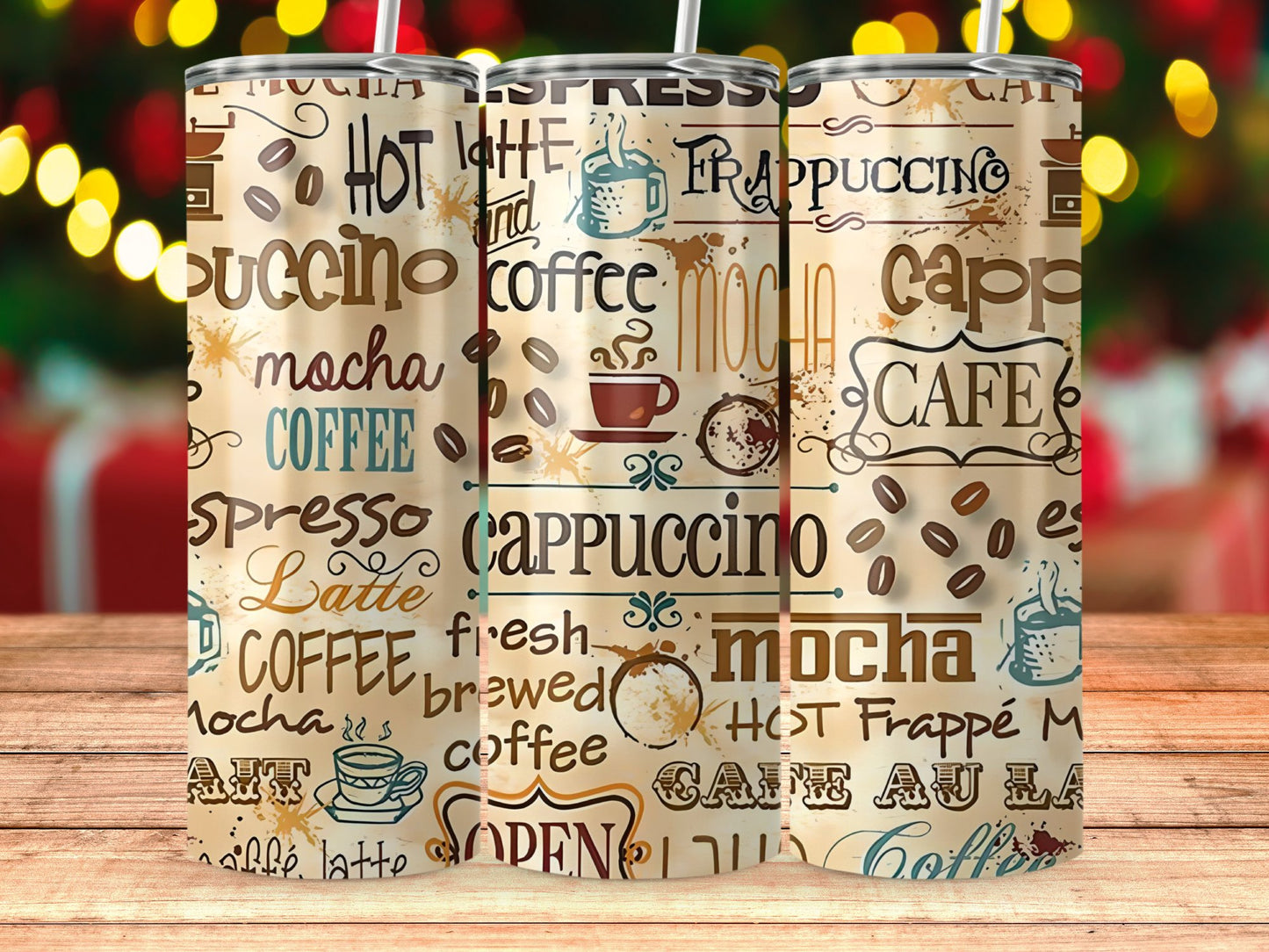 Coffee Cappuccino Mocha Latte Design Tumbler product
