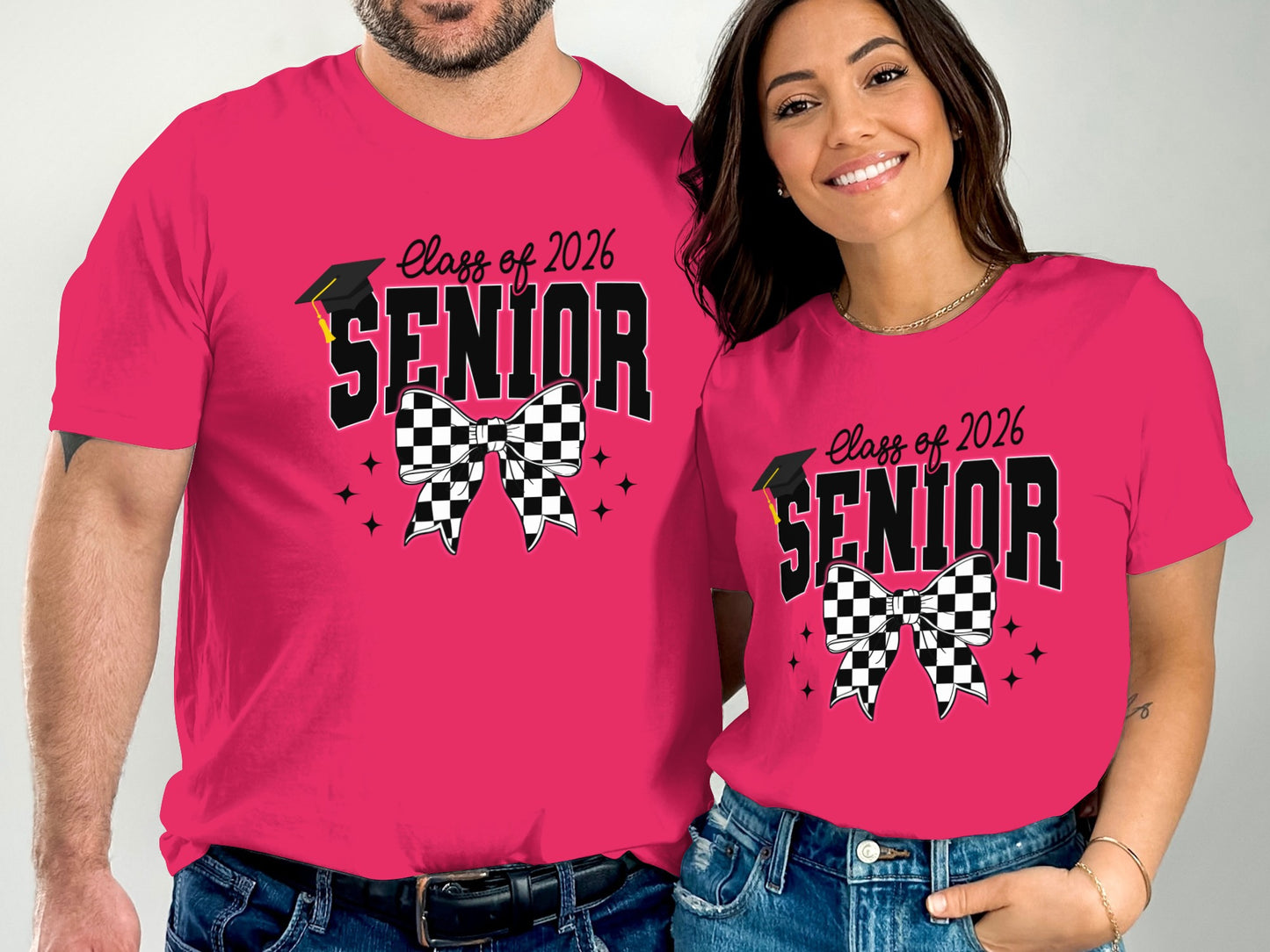 Class of 2026 Senior Checkered Bow Graphic T-shirt product