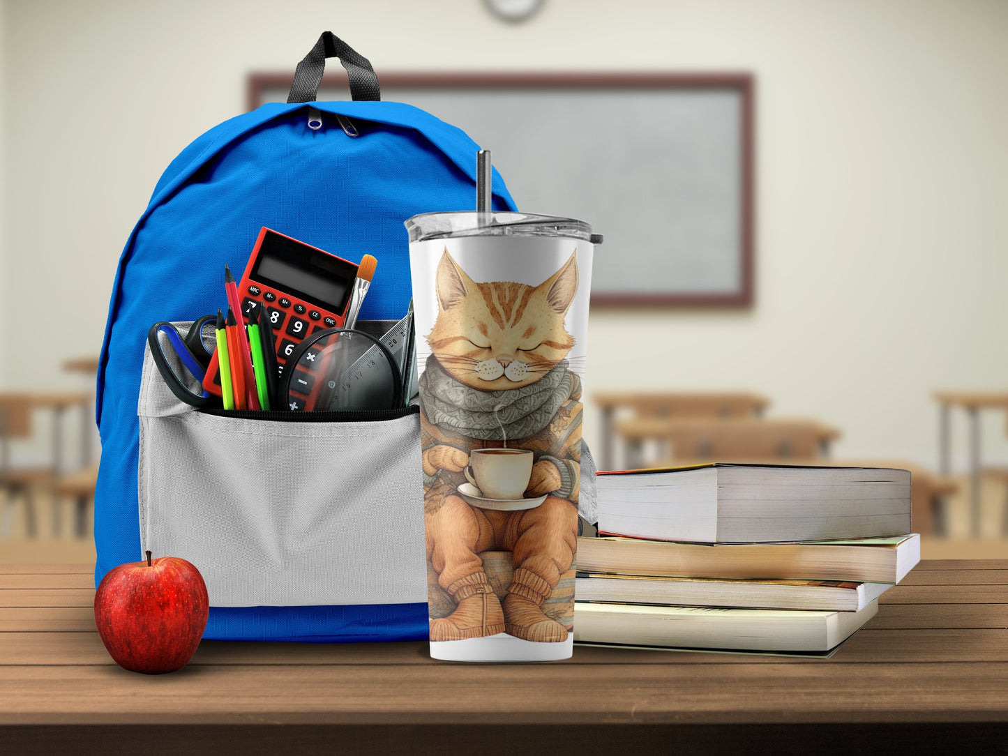 Adorable Cat With Coffee Insulated Tumbler Product