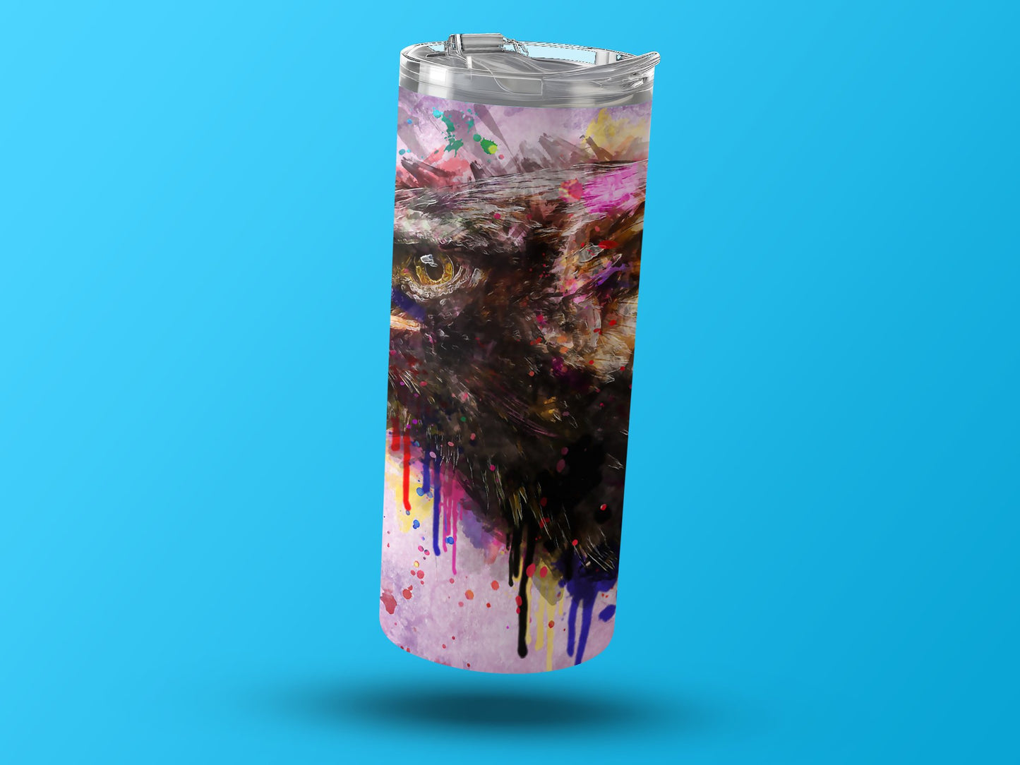 Vibrant Splattered Eagle Art on Travel Mug product type