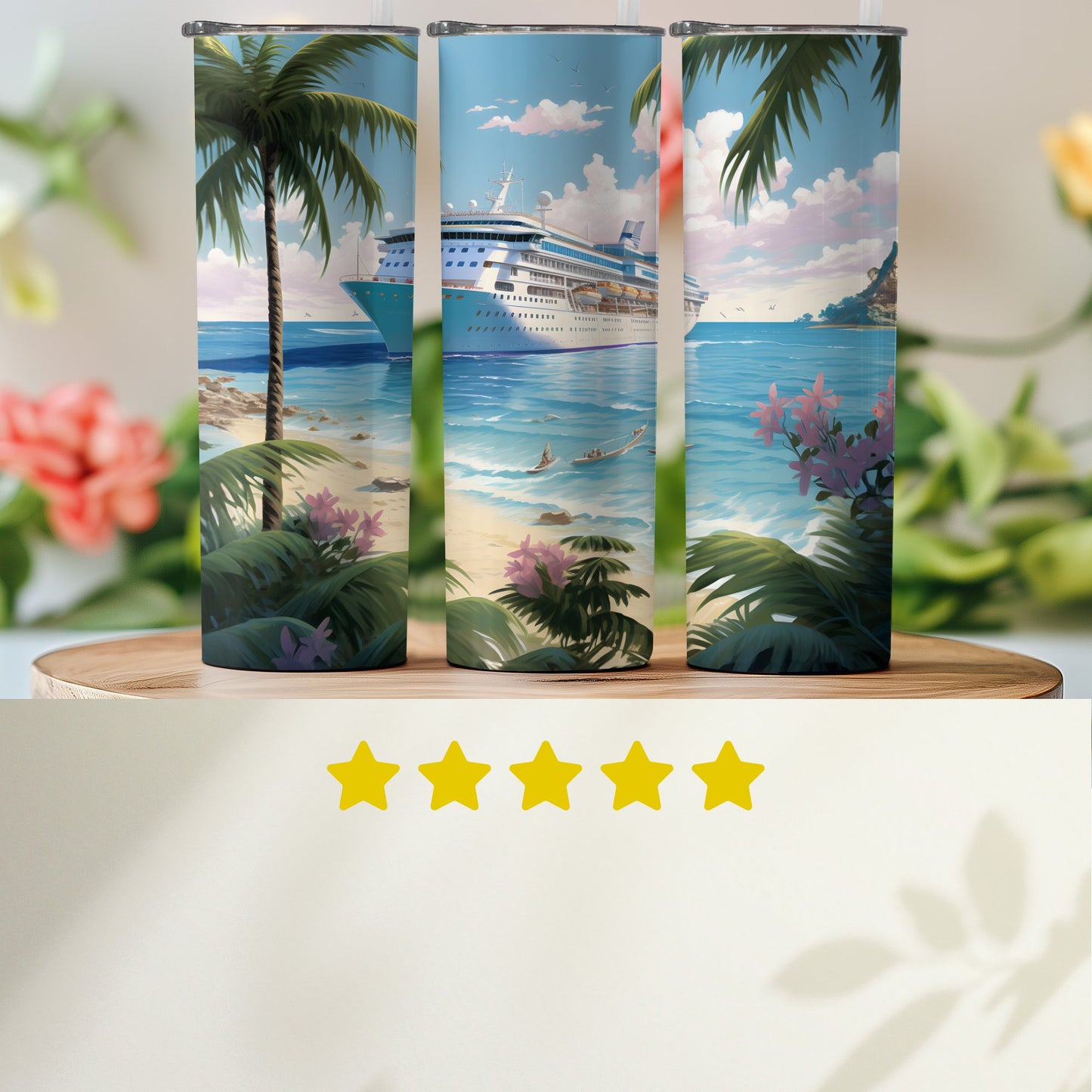 Scenic Cruise Ship Beach Design Travel Tumbler product