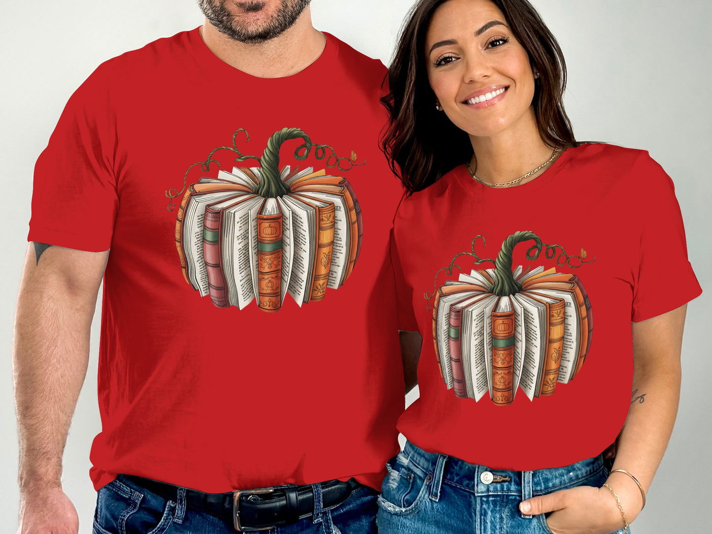 Unique Pumpkin Book Design Red Unisex T-shirt product