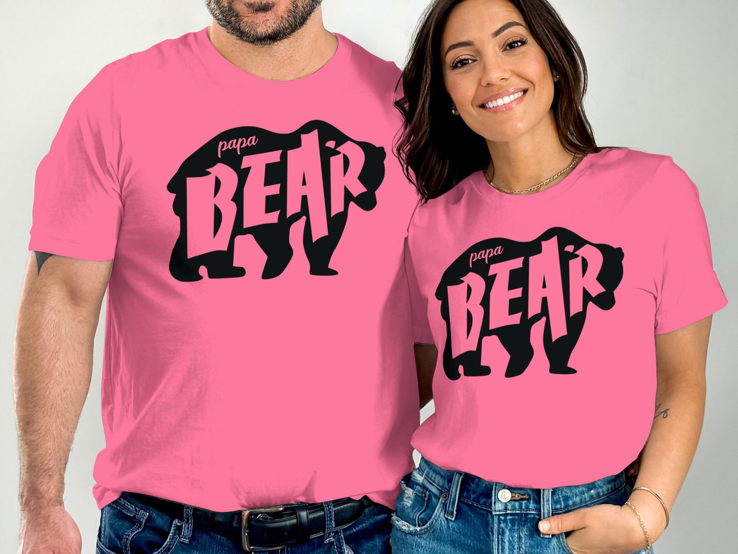 Matching Pink Papa Bear Graphic T-Shirt product