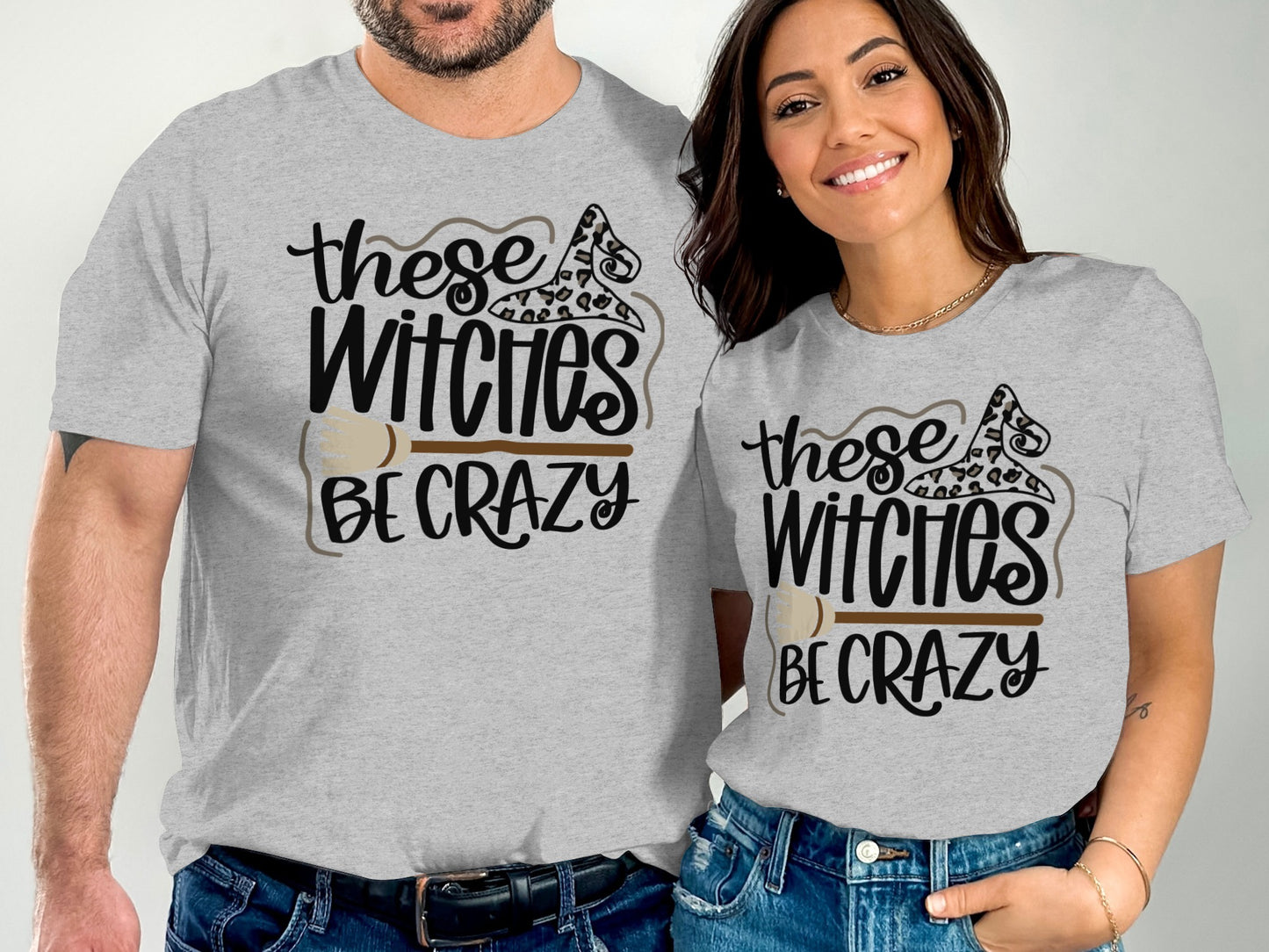 These Witches Be Crazy Matching Couple Shirt Product