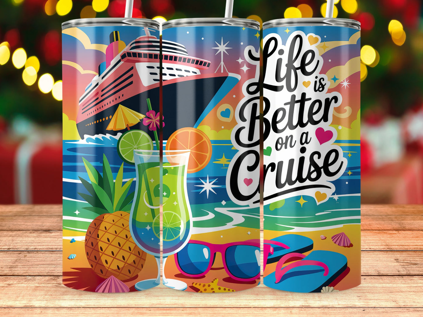 Colorful Life is Better on a Cruise Tumbler product