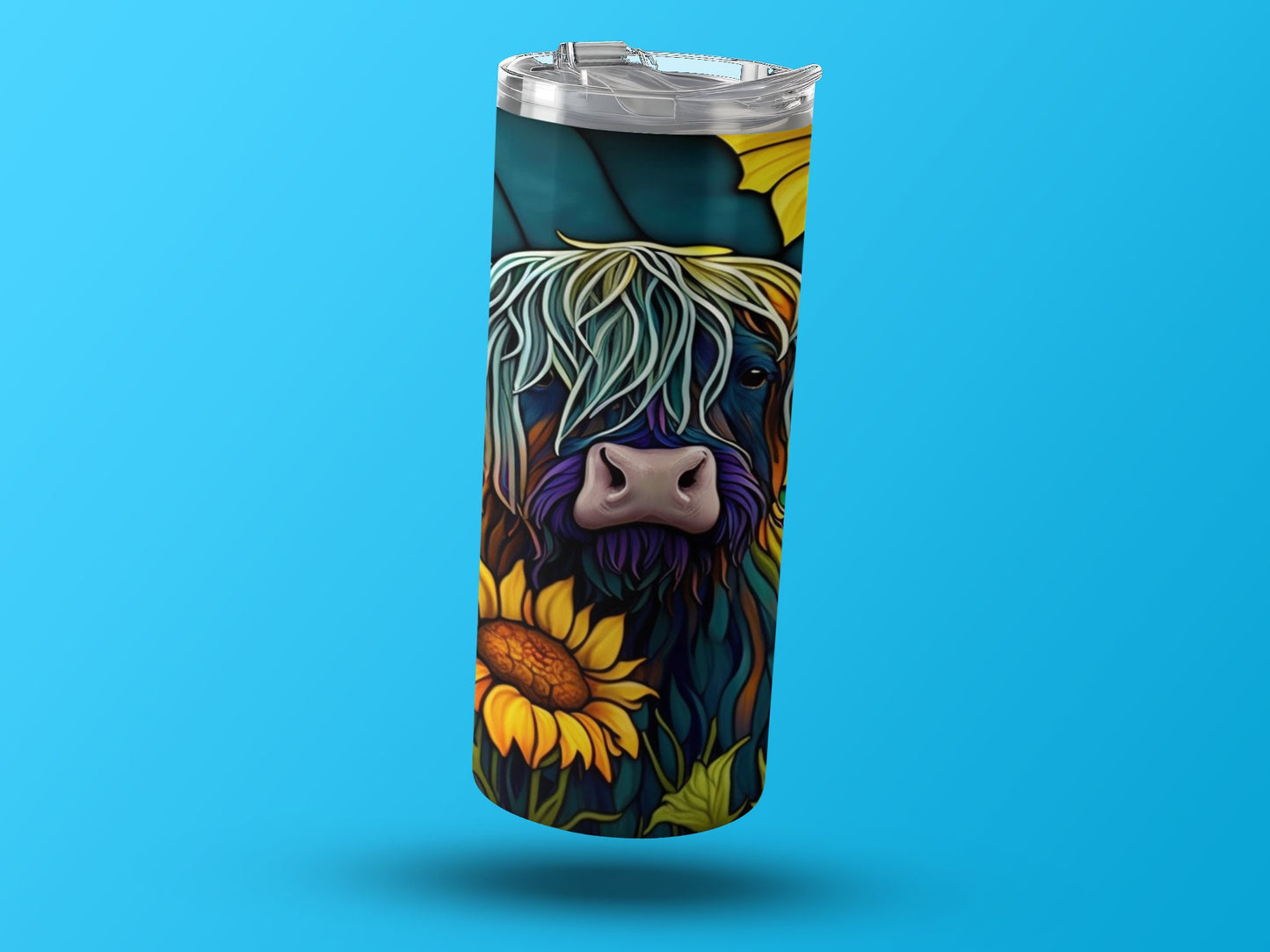Colorful Cow with Sunflowers Tumbler Cup product type