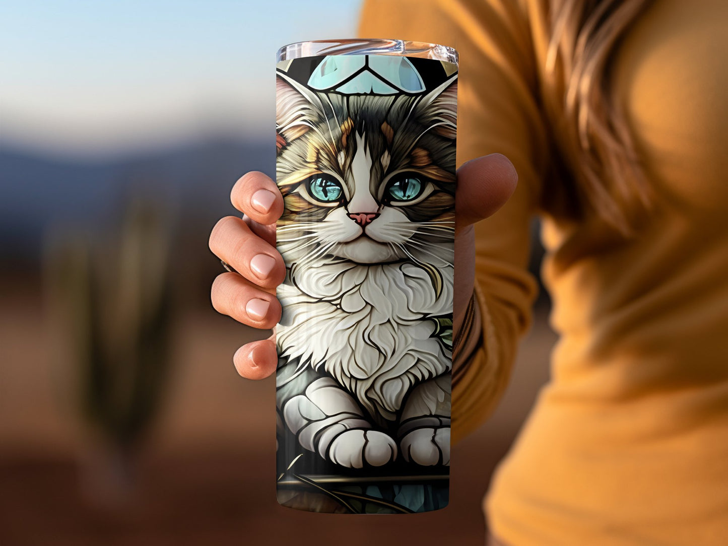 Cute Cat Artwork Design Tumbler for Cat Lovers product