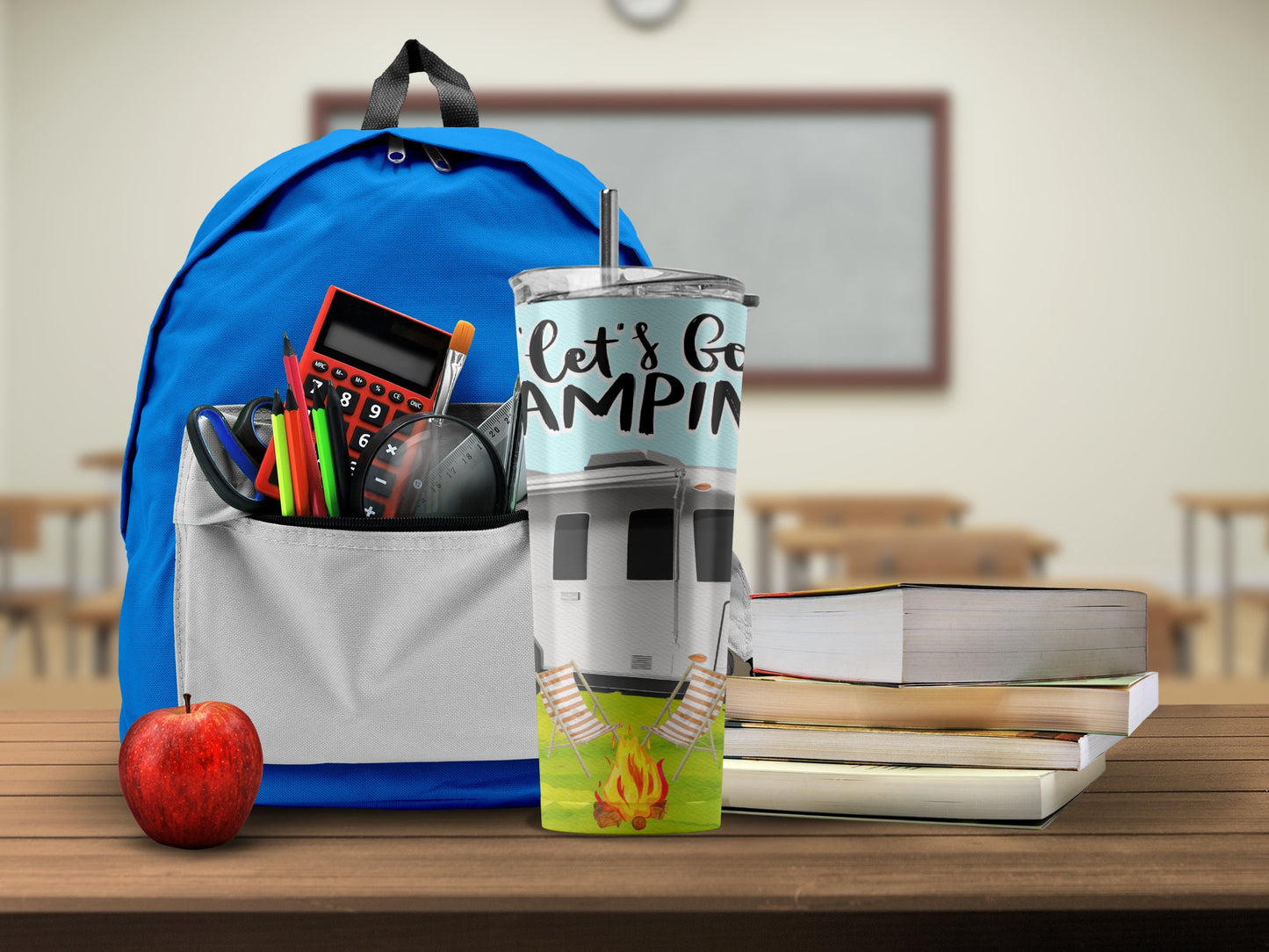 Let's Go Camping Printed Tumbler With Straw product