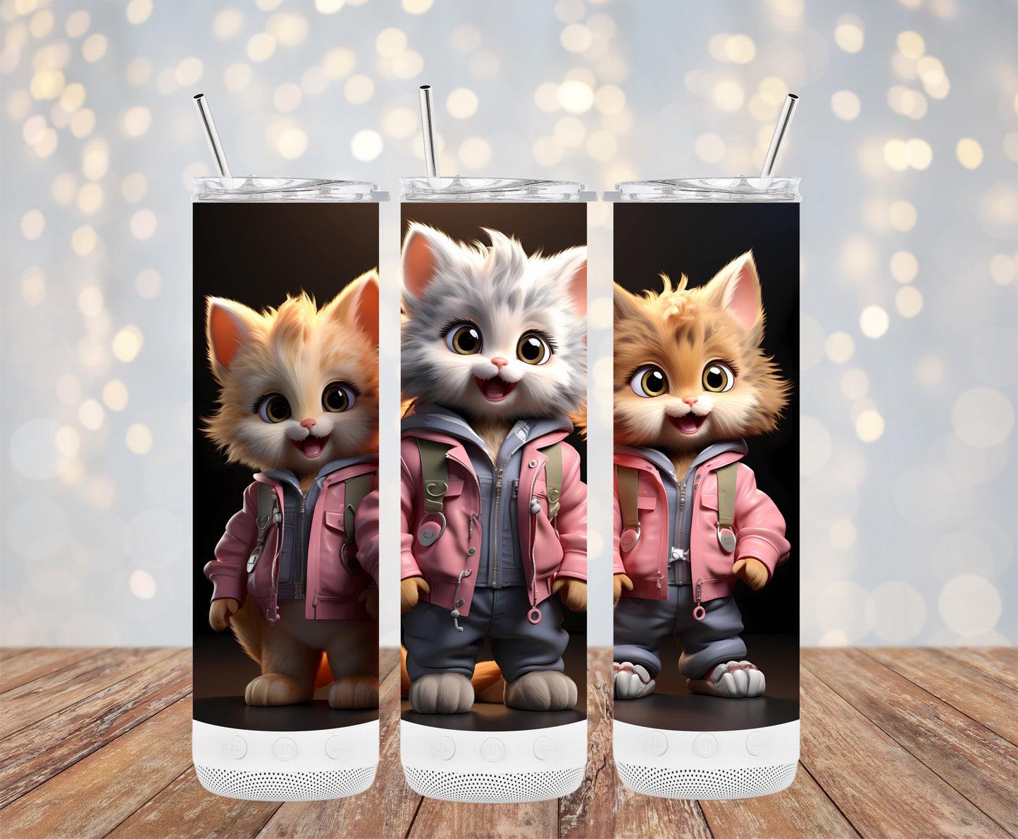 Adorable Kittens in Jackets Tumbler Product