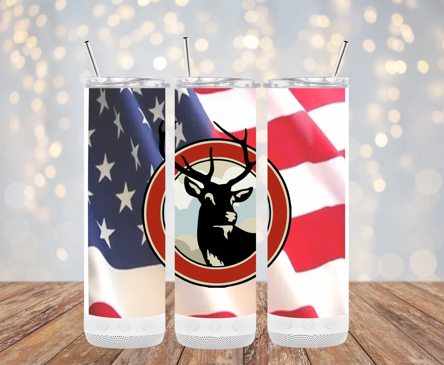 American Flag Deer Antler Tumbler Patriotic Drinkware product type