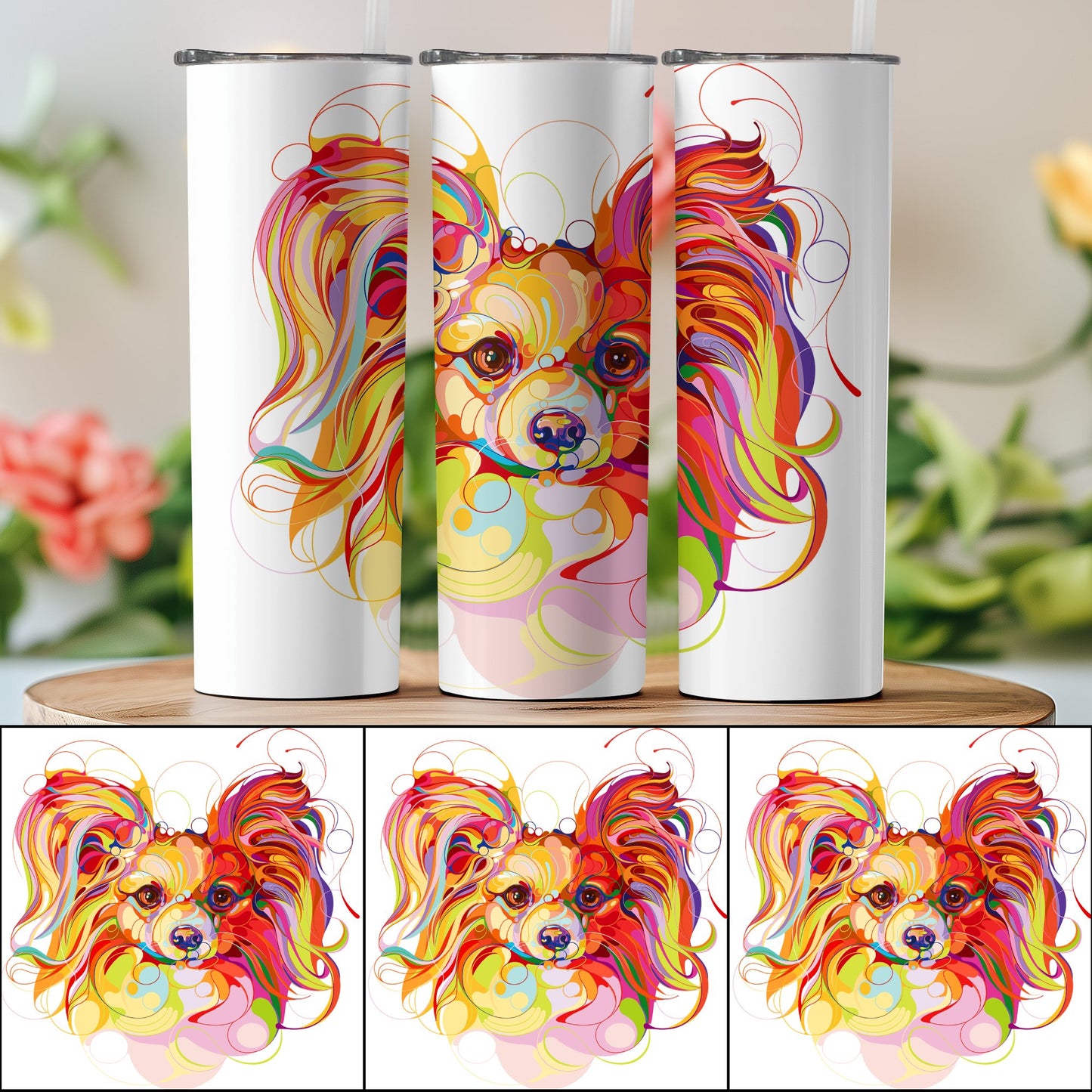 Colorful Dog Art Insulated Travel Tumbler product