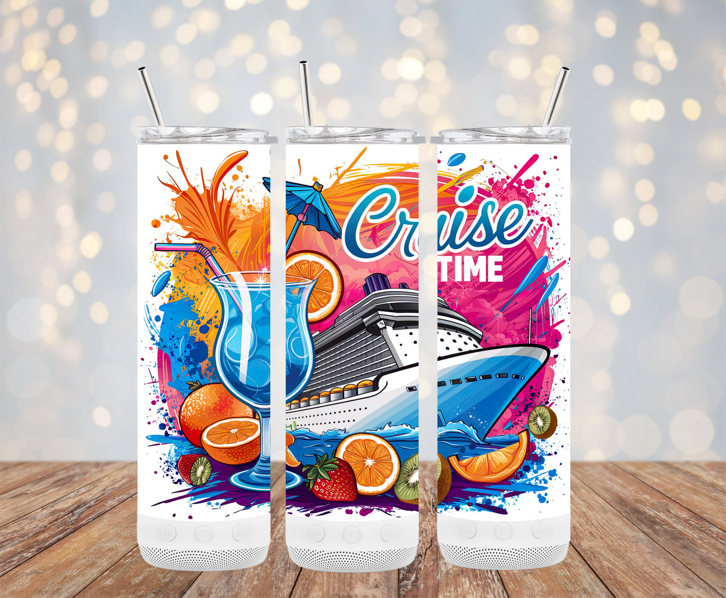 Vibrant Cruise Time Themed Tumbler Drinkware Product