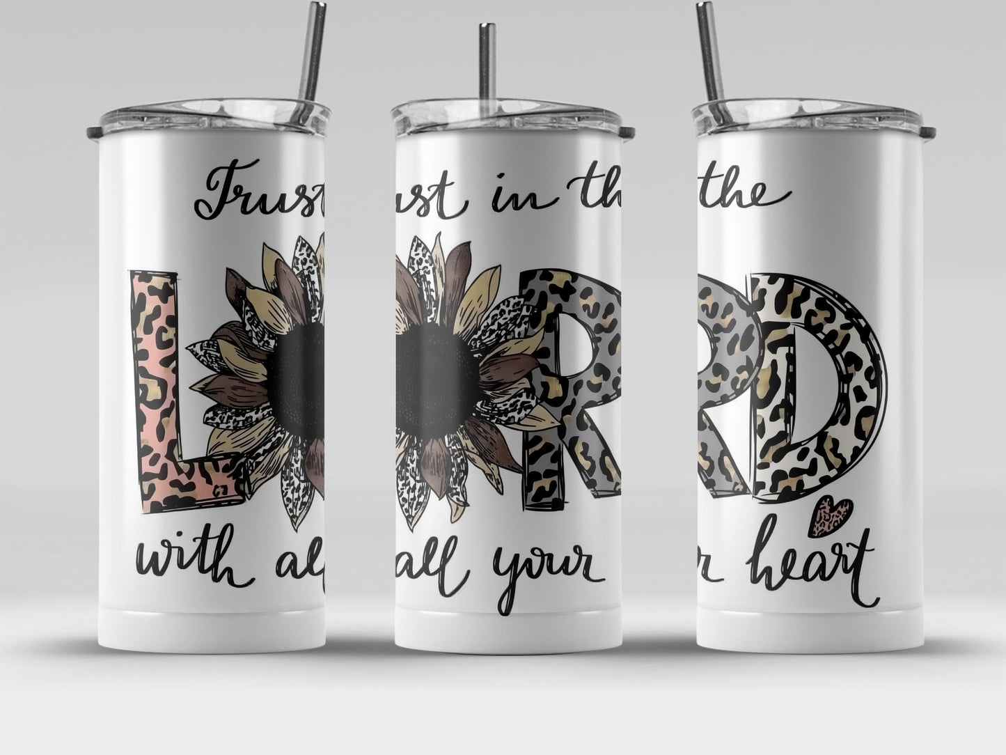 Trust in the Lord Leopard Print Tumbler product