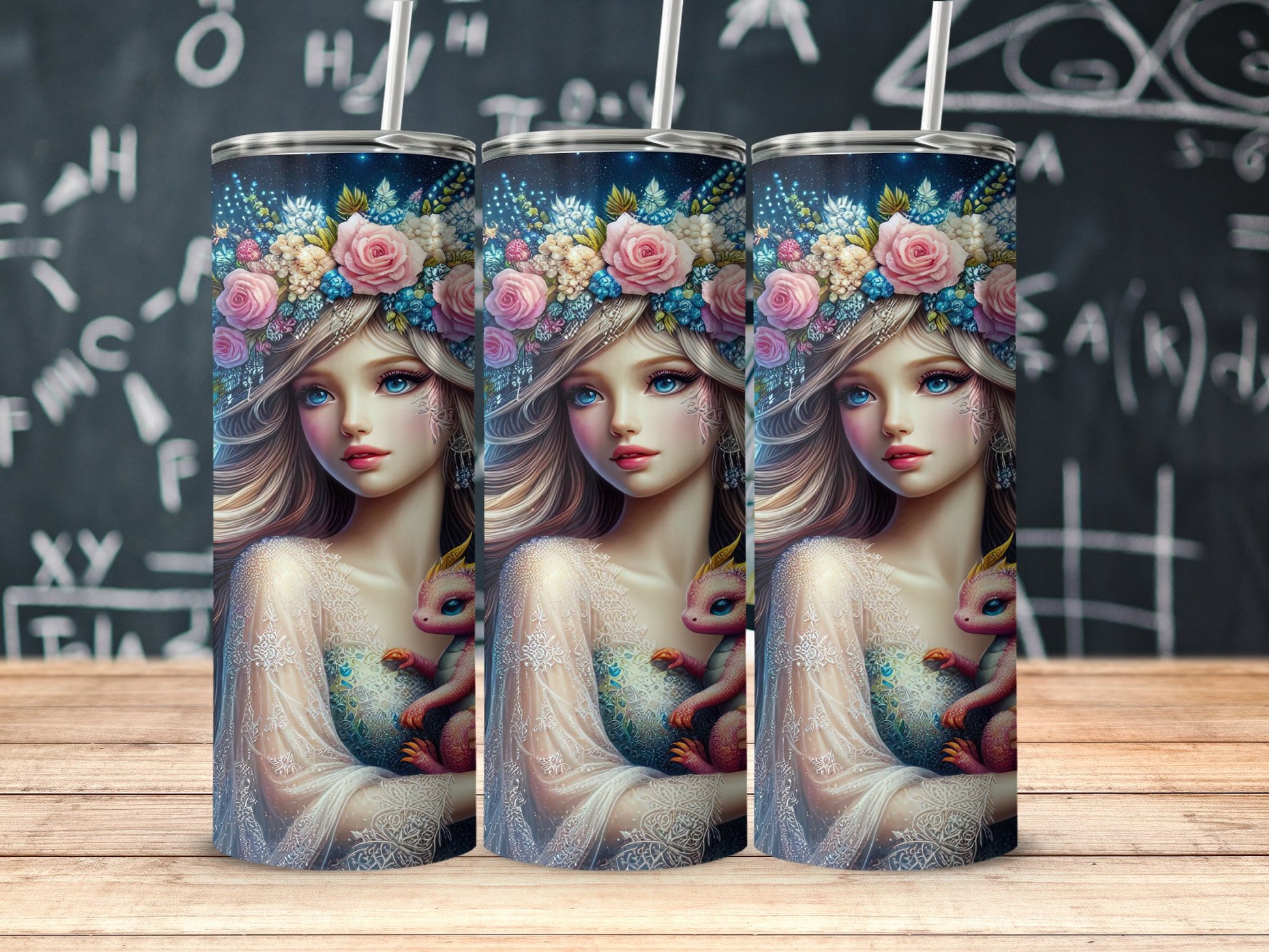 Enchanting Fairy Lady with Dragon Tumbler product