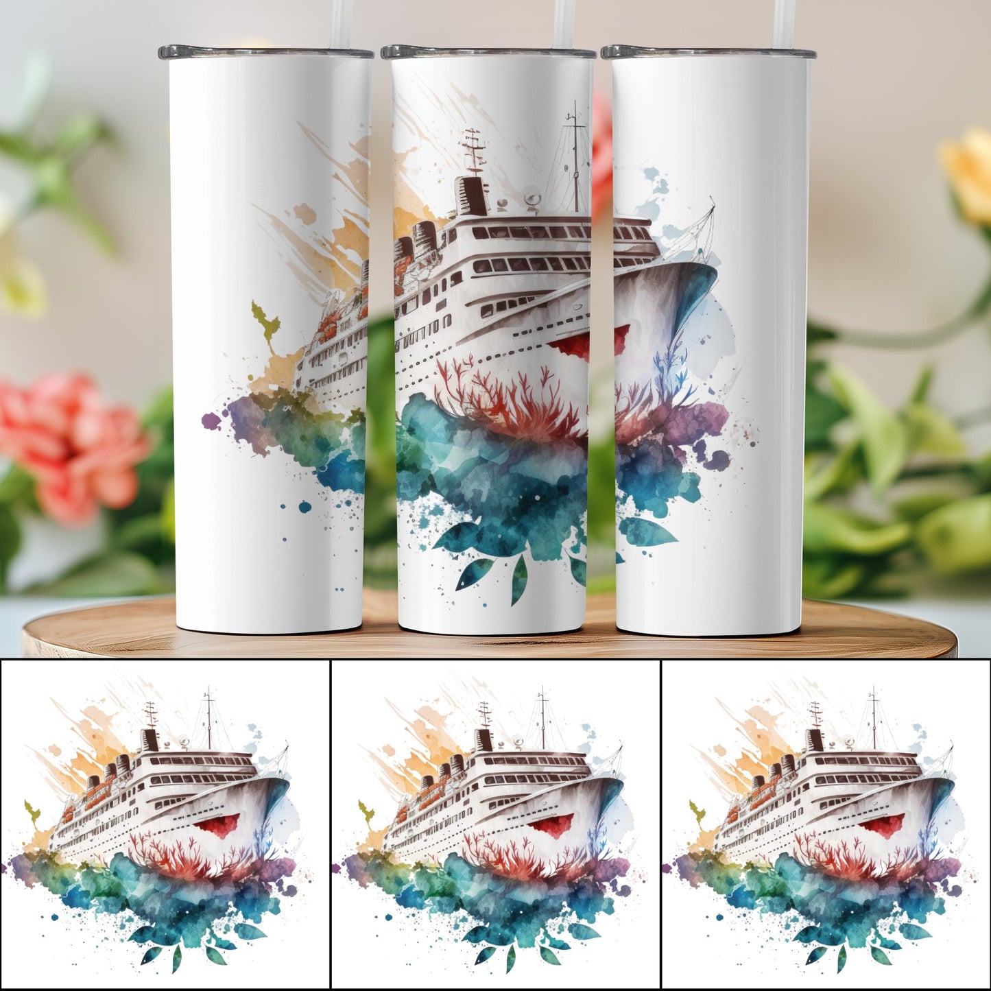 Vibrant Cruise Ship Design Insulated Tumbler product