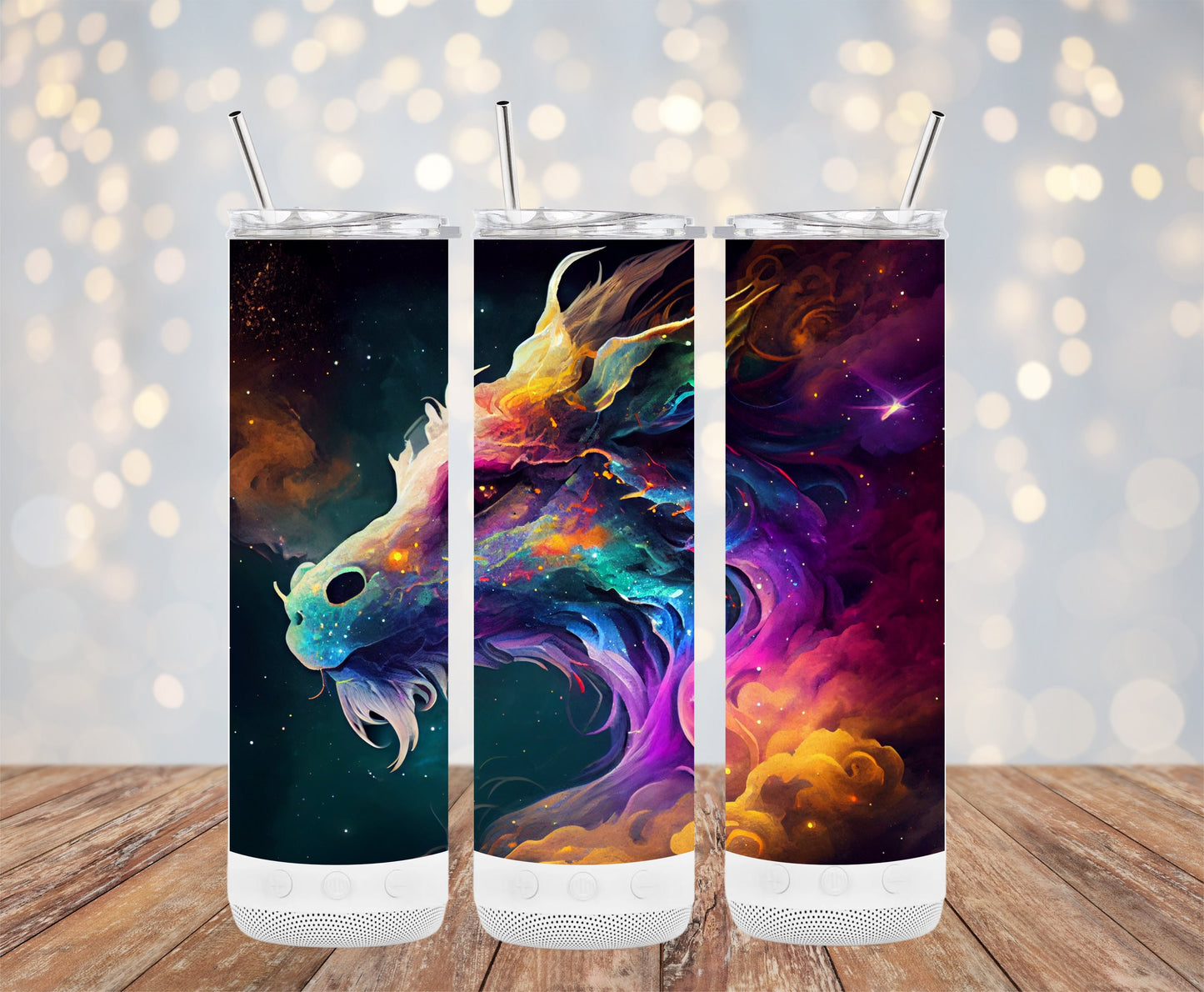 Vibrant Dragon Art Tumbler With Straw Stunning product type