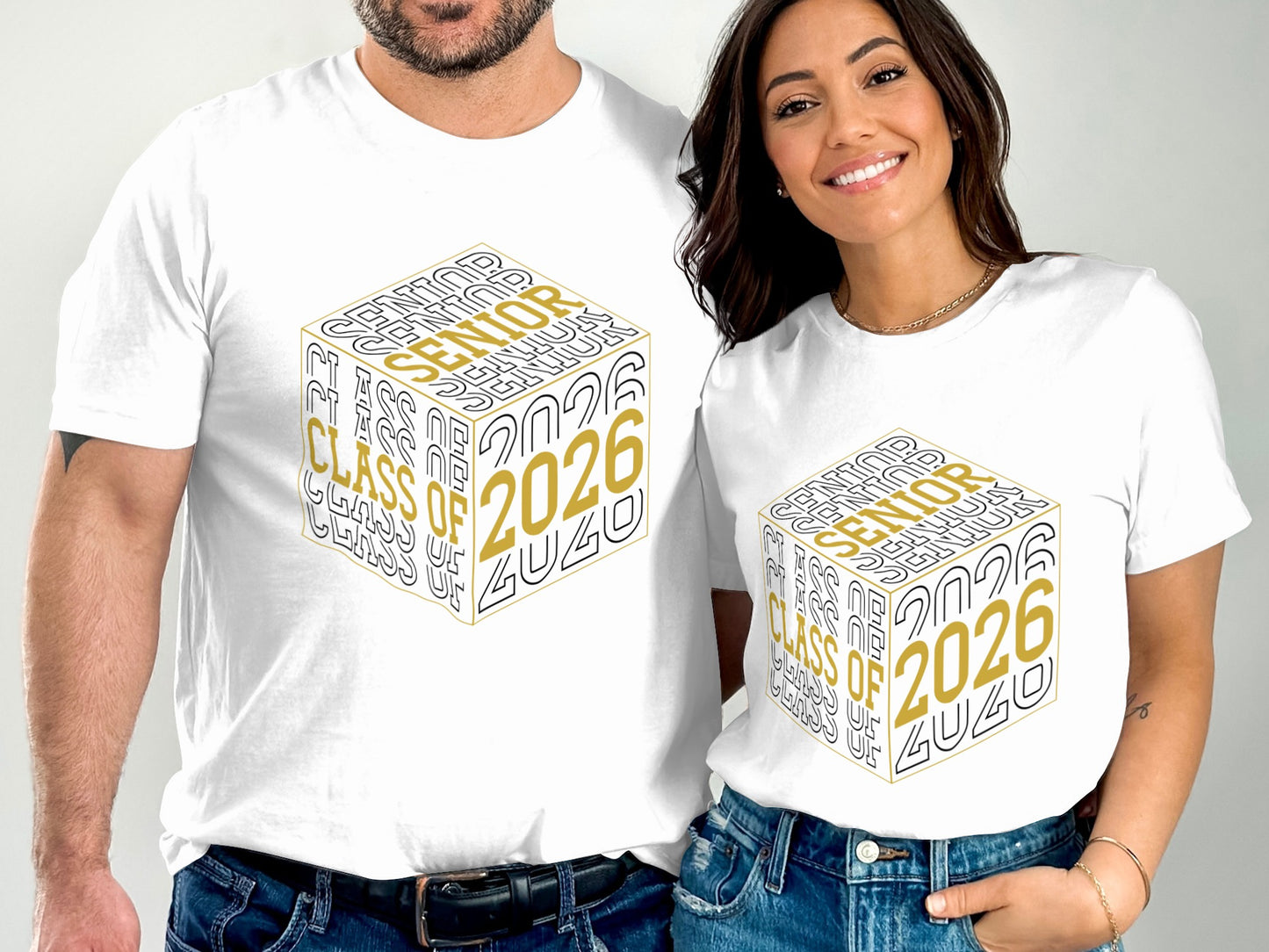 Class of 2026 Senior 3D Cube Design White T-shirt product