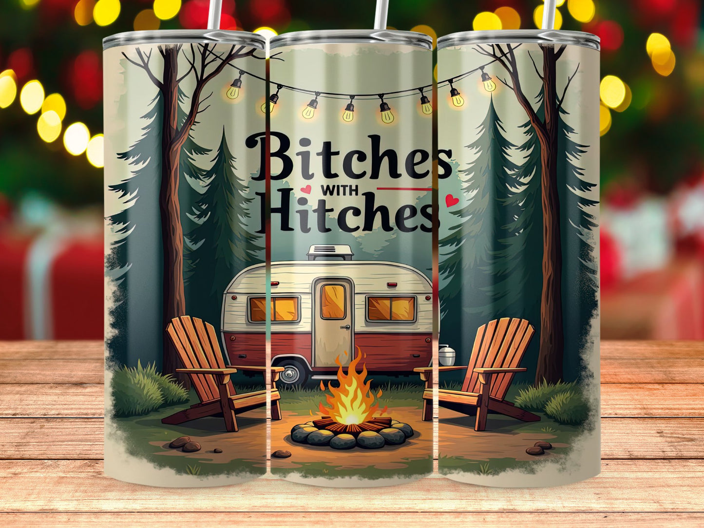 Bitches With Hitches Camping Design Tumbler product