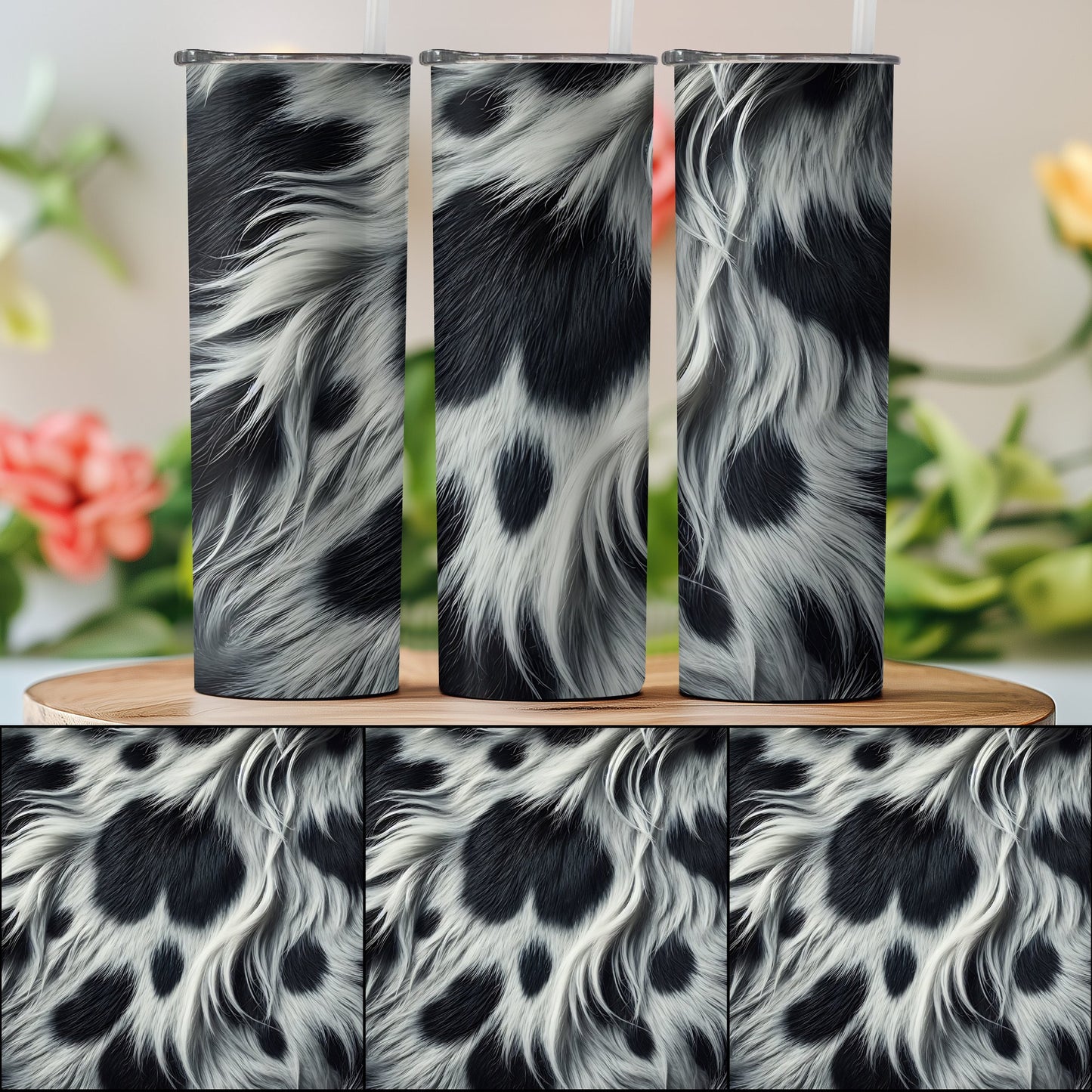 Black and White Fur Pattern Tumbler product type
