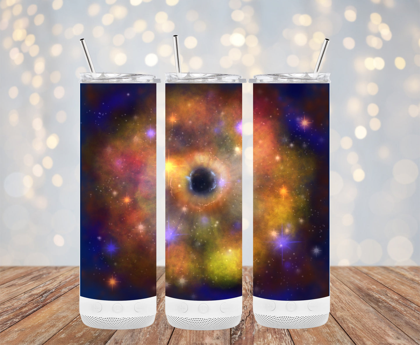 Colorful Nebula Design Tumbler with Straw product type