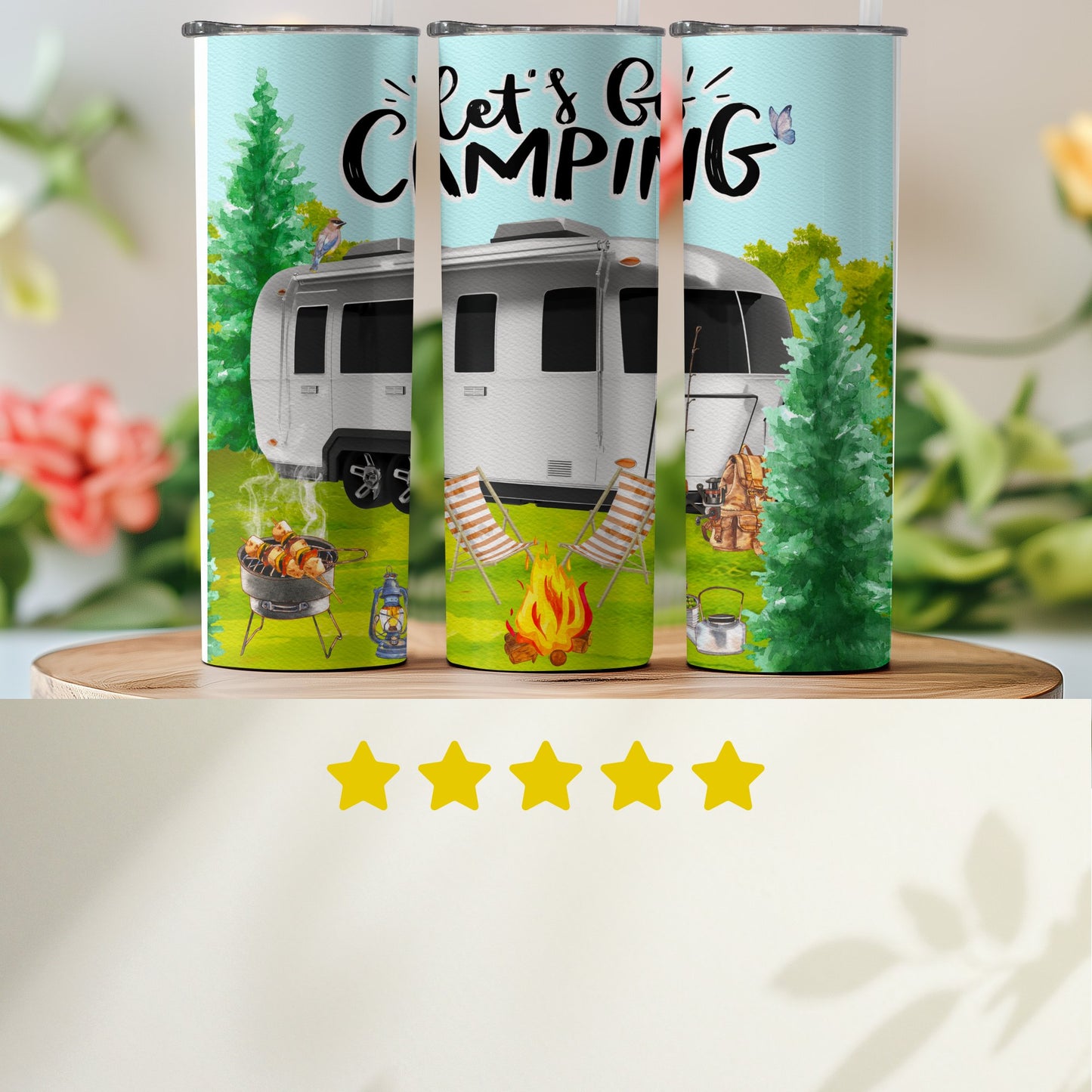 Let's Go Camping Travel Tumbler Camping product
