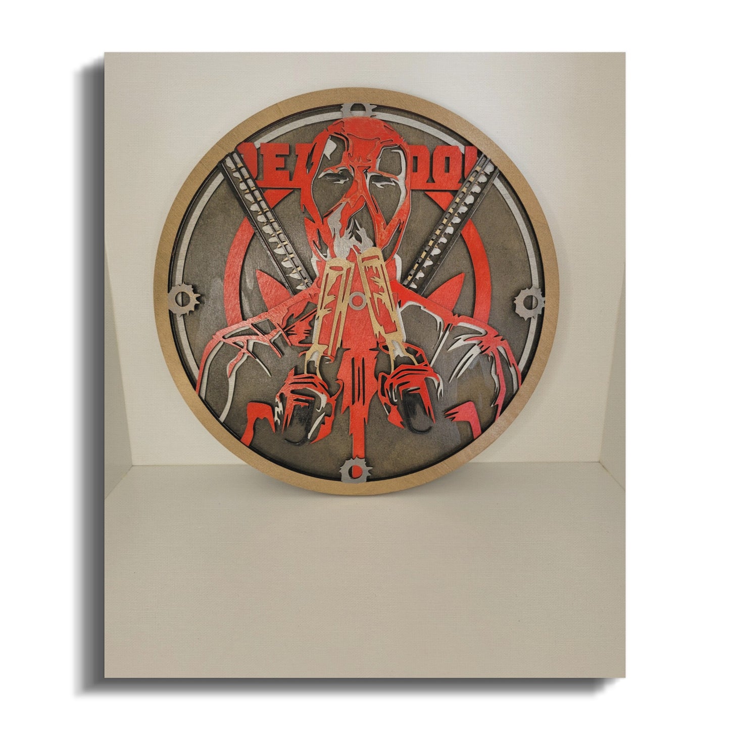 Deadpool Themed Circular Wall Art Decor Product