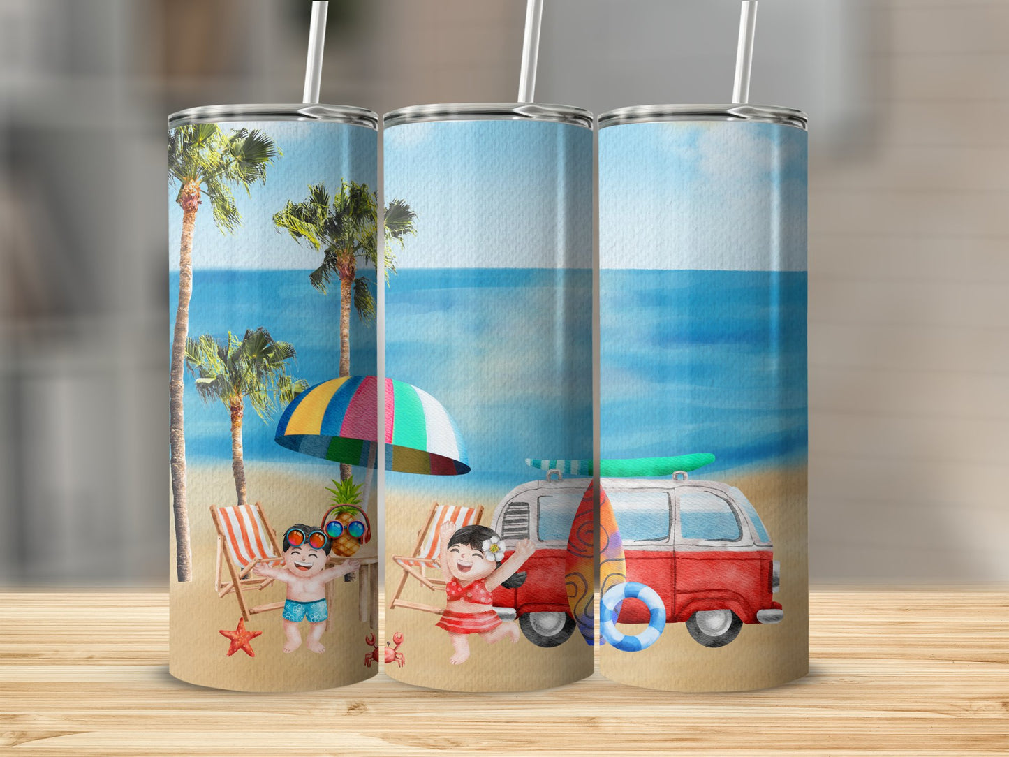 Tropical Beach Vibe Tumbler Perfect for Summer Souvenir product