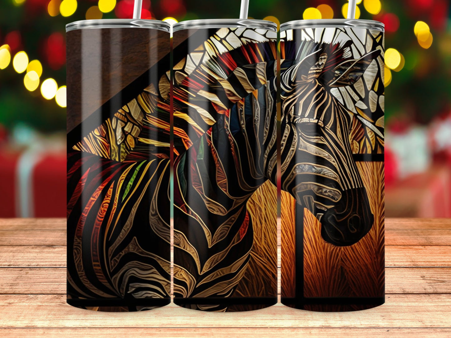 Vibrant Artistic Zebra Design Insulated Tumbler product type