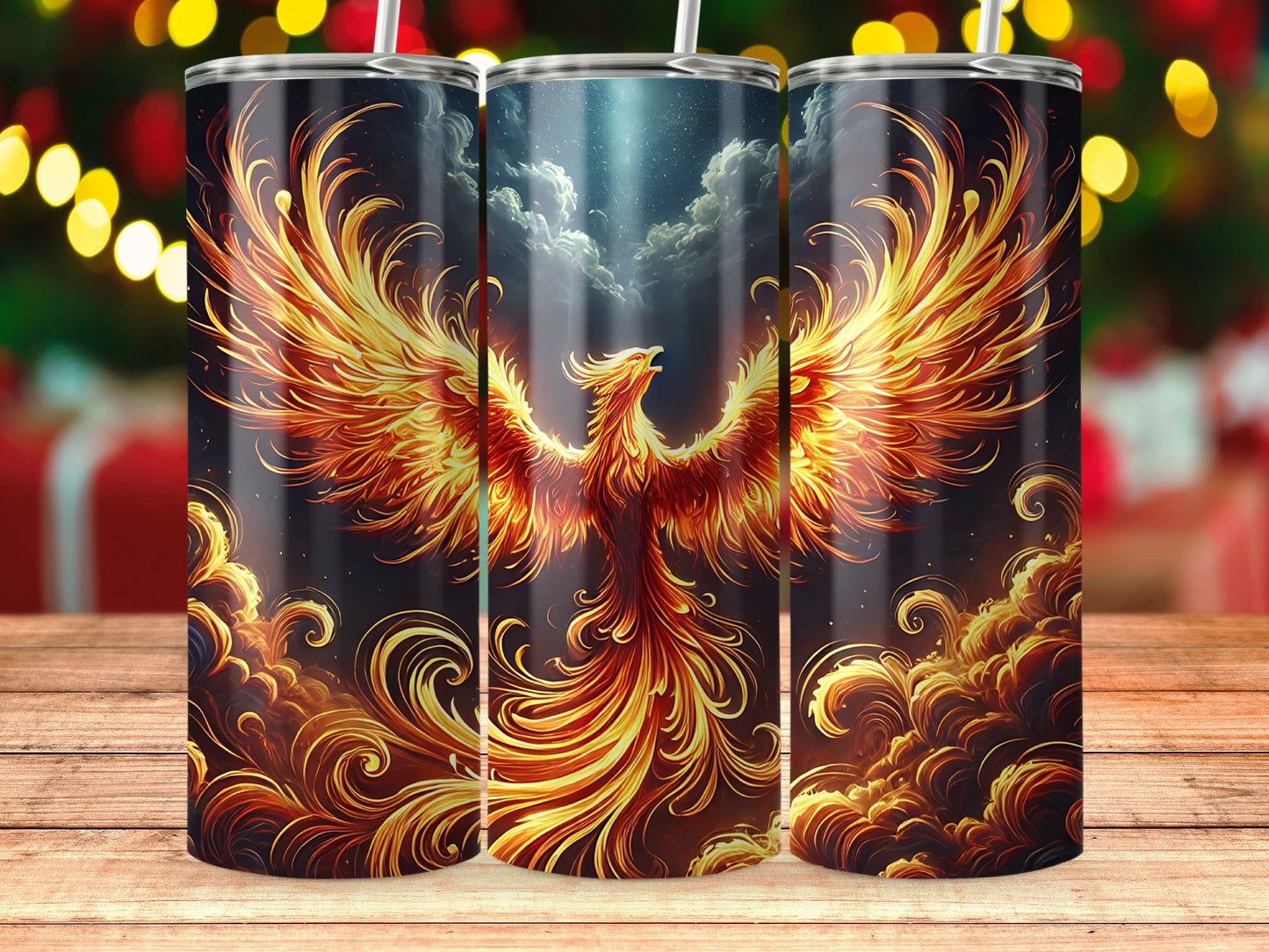 Fiery Phoenix Design Vibrant Artwork Tumbler product