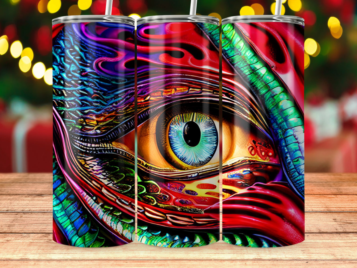 Vivid Abstract Eye Art Design Custom Tumbler product