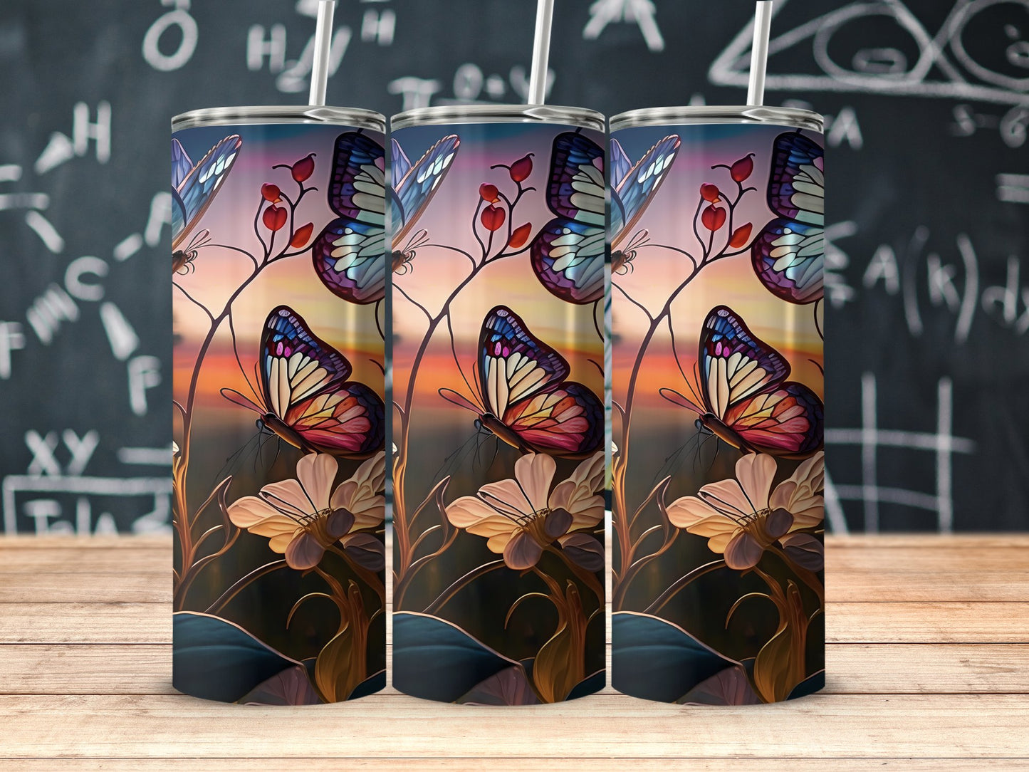 Beautiful Colorful Butterfly Tumbler for Drinks product
