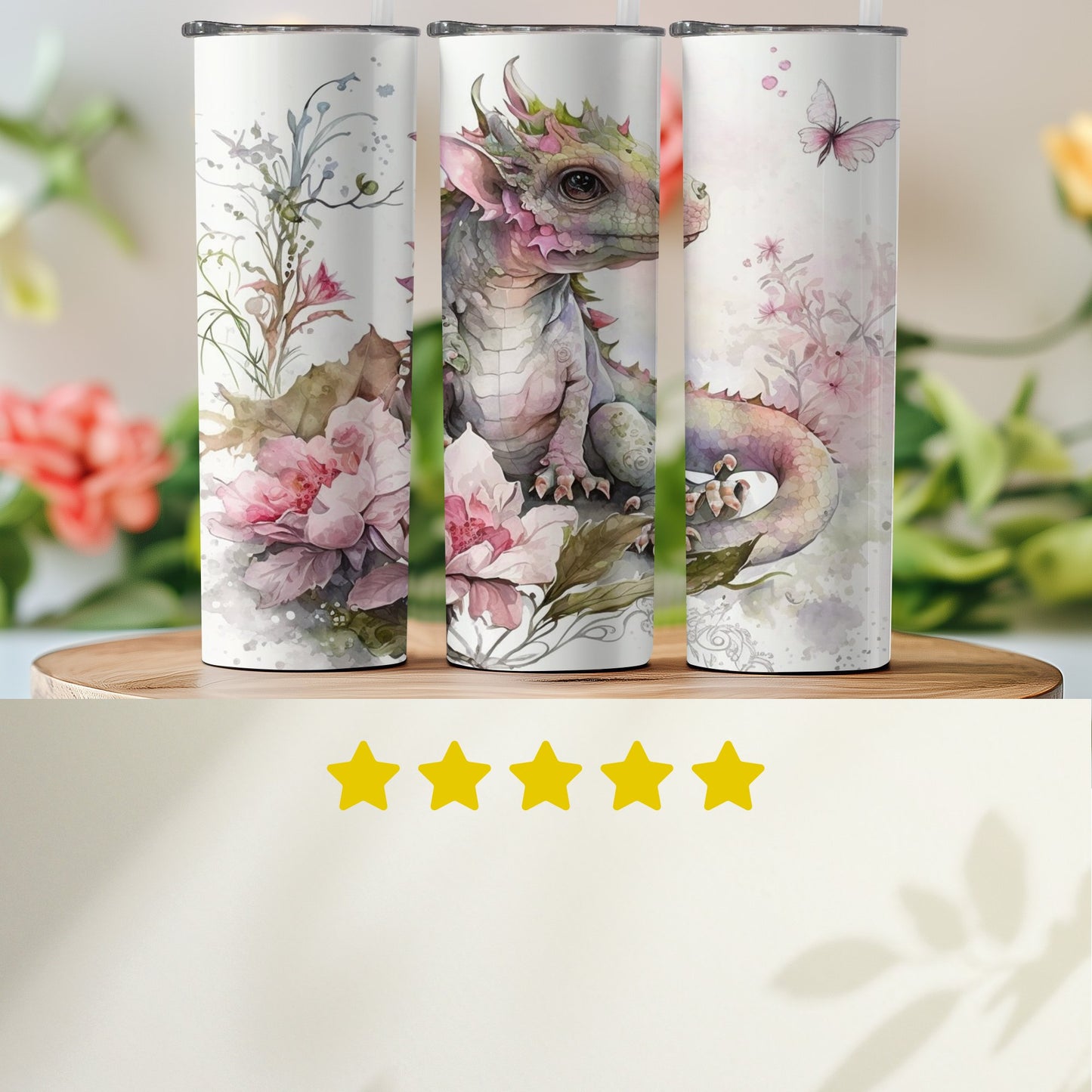Enchanting Dragon Floral Art Display Tumbler product type