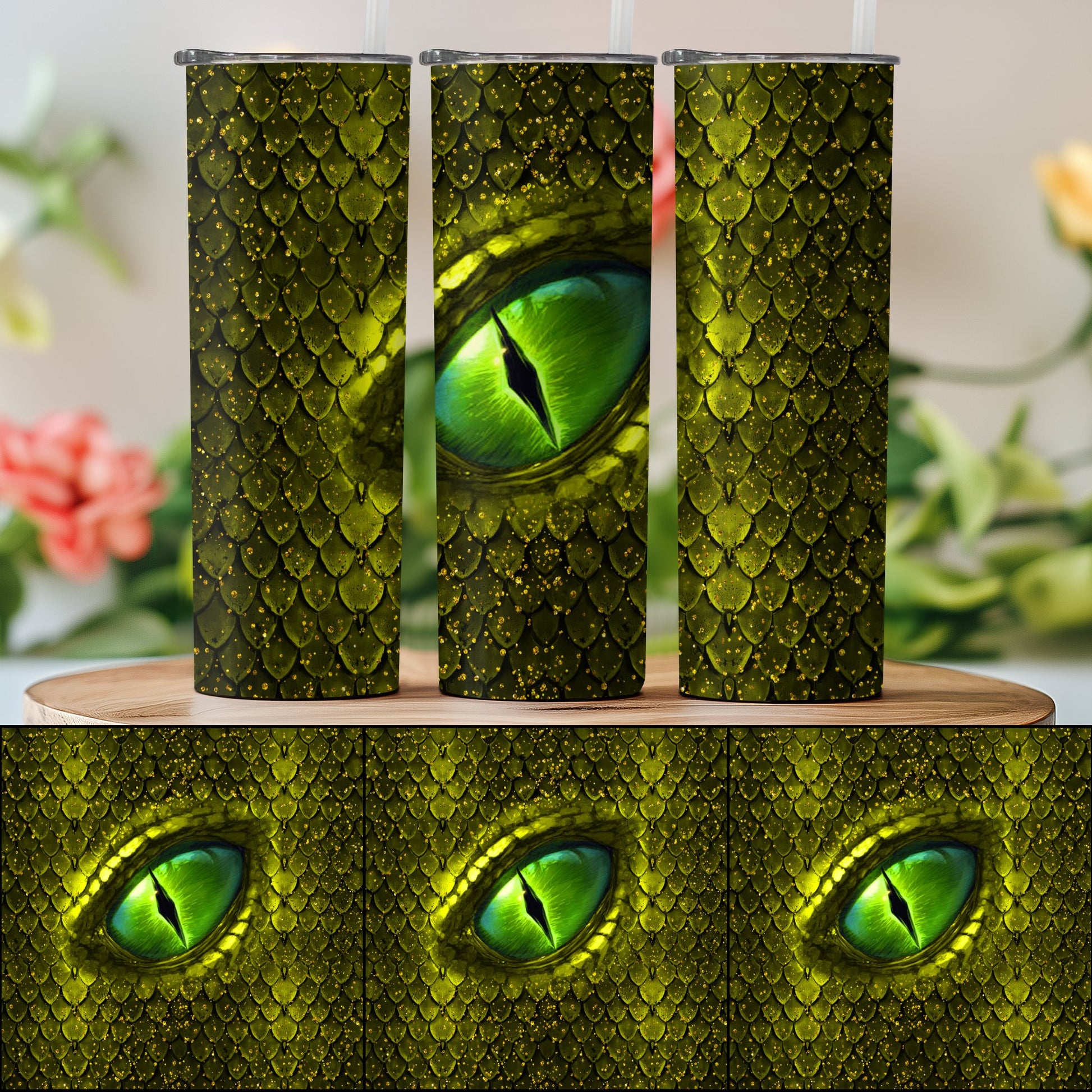 Enchanting Green Dragon Eye Design Tumbler product