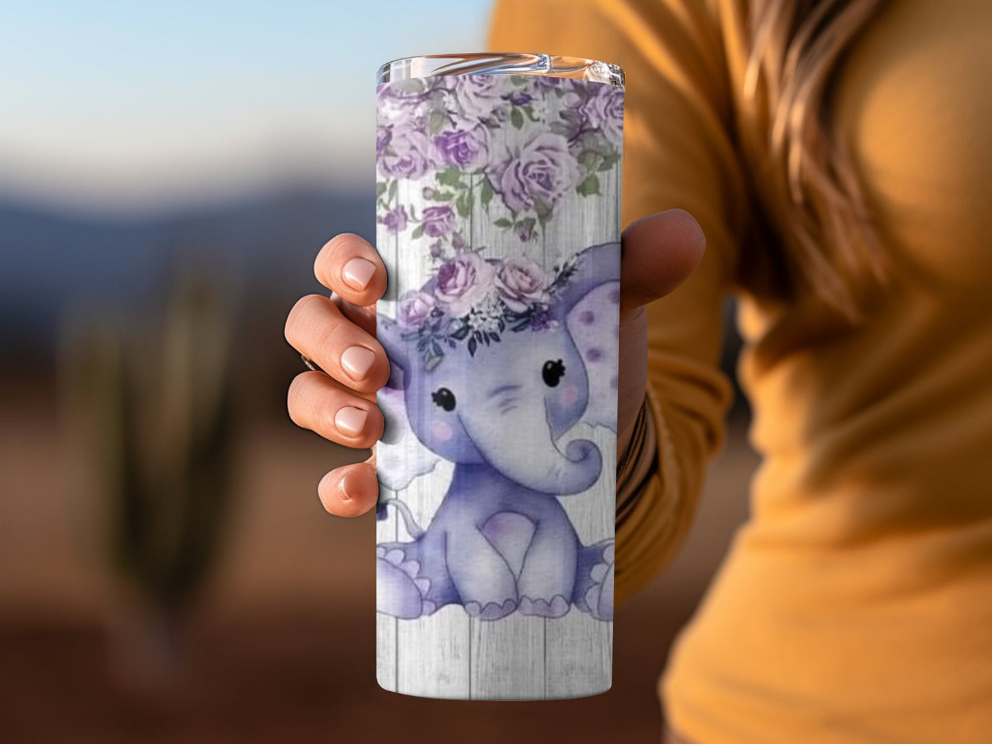 Cute Elephant with Floral Crown Tumbler Animal product