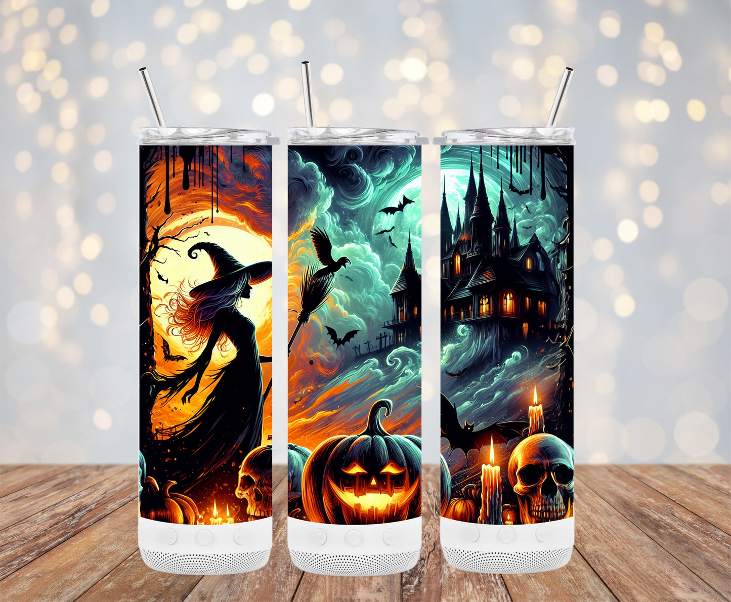 Haunted Halloween Castle Witch Tumbler