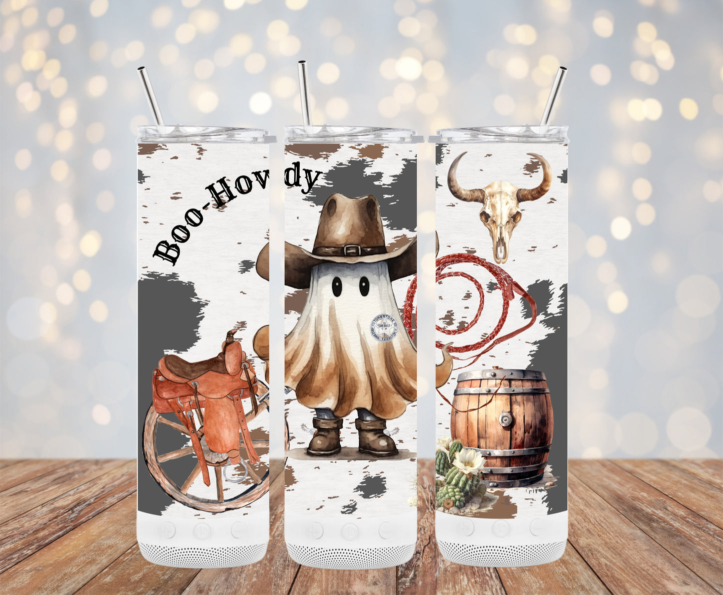 Boo Howdy Ghost Country Cowboy Western Themed Tumblers
