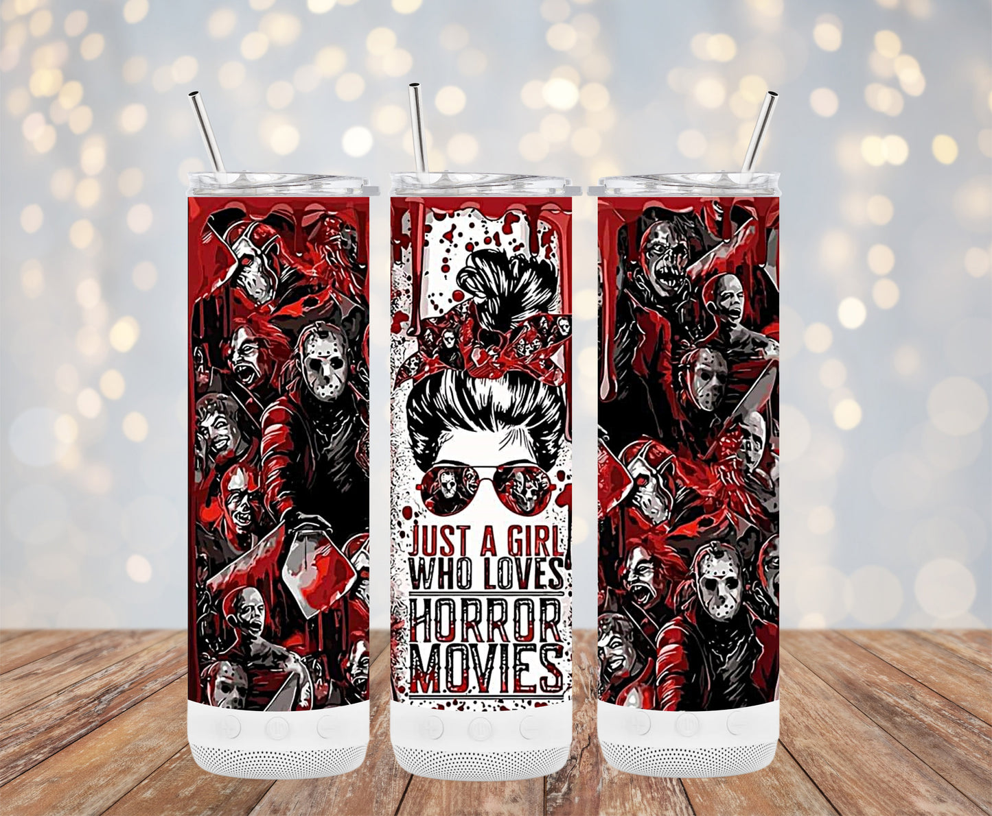 Just A Girl Who Loves Horror Movies Tumblers