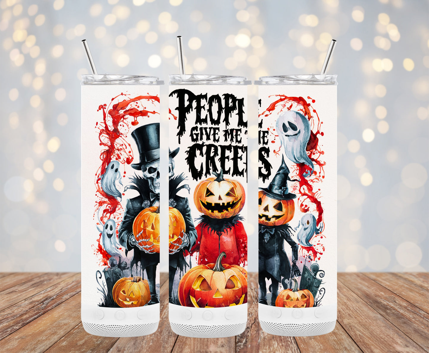 Spooky People Give Me The Creeps Tumblers