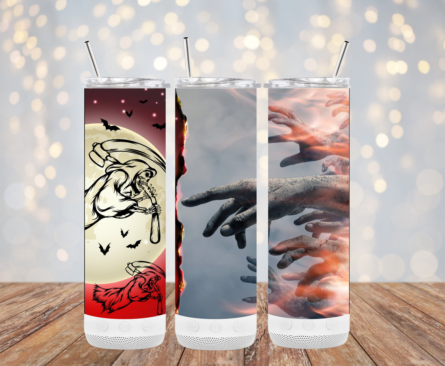 Halloween Grim Reaper Spooky Hands Tumbler (Halloween Tumblers)