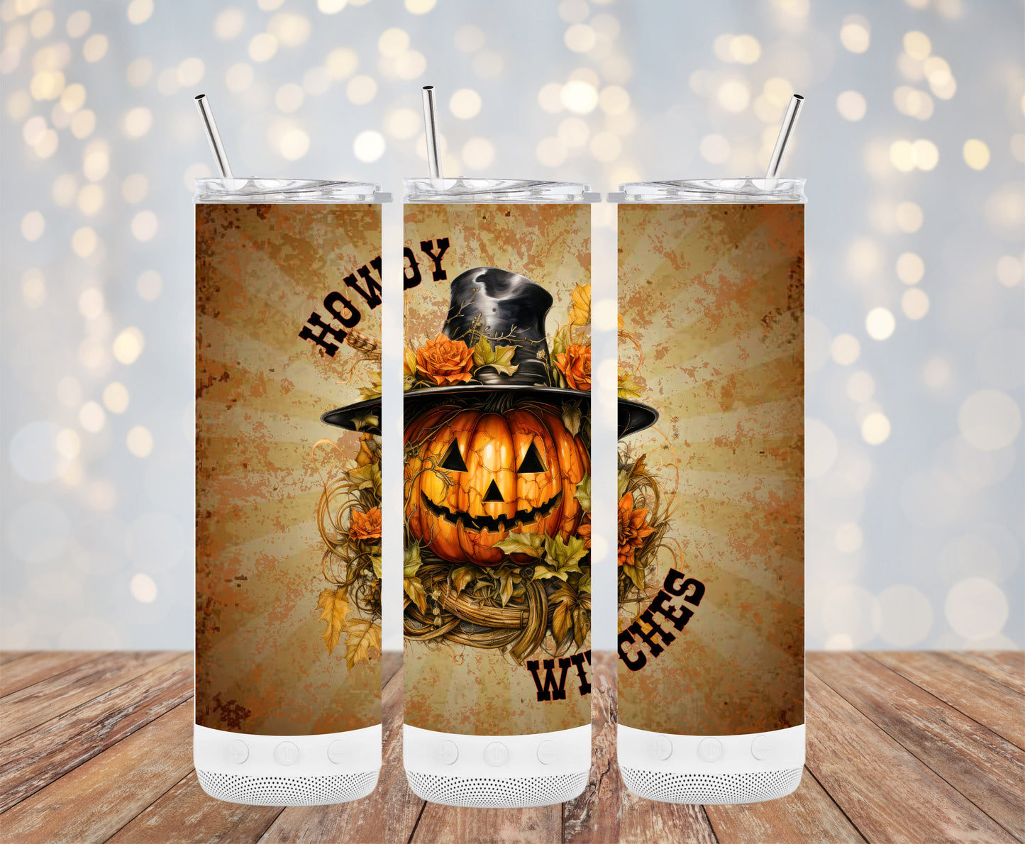 Howdy Witches Pumpkin Halloween Design Tumblers