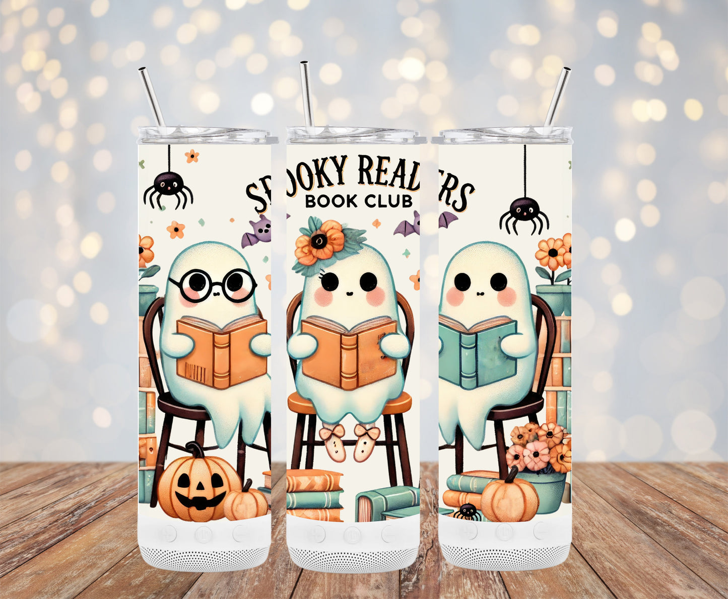 Spooky Readers Book Club Halloween Ghost Tumblers