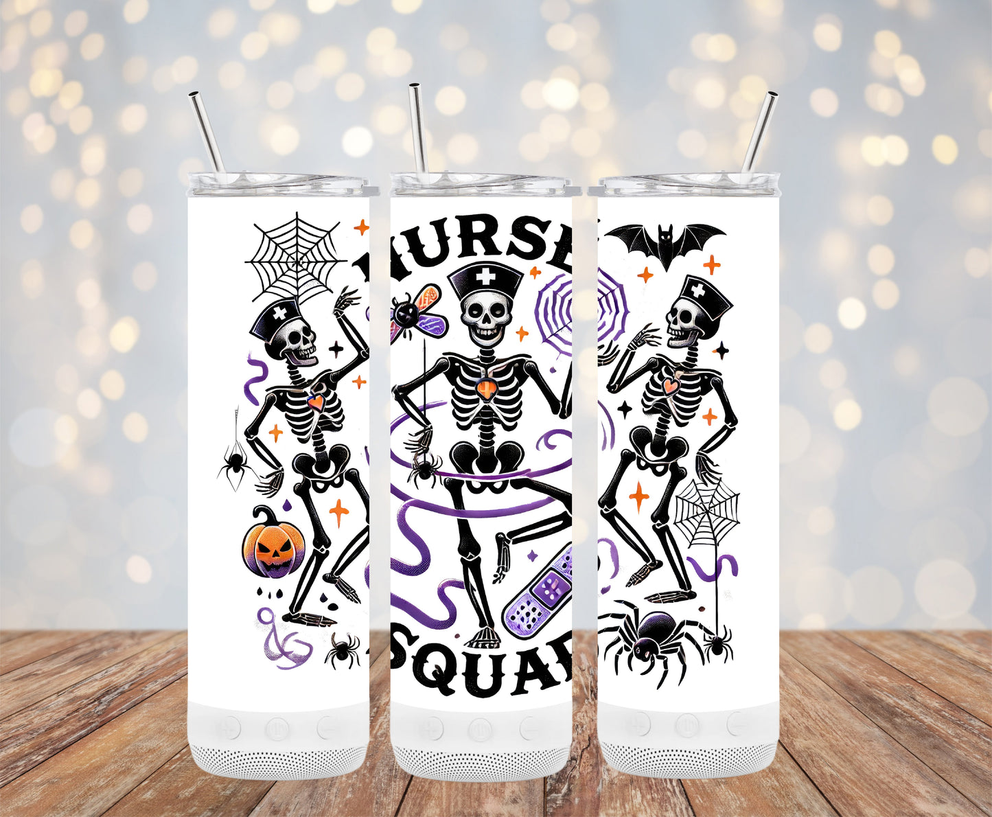 Nurse Squad Skeleton Halloween Party Tumblers