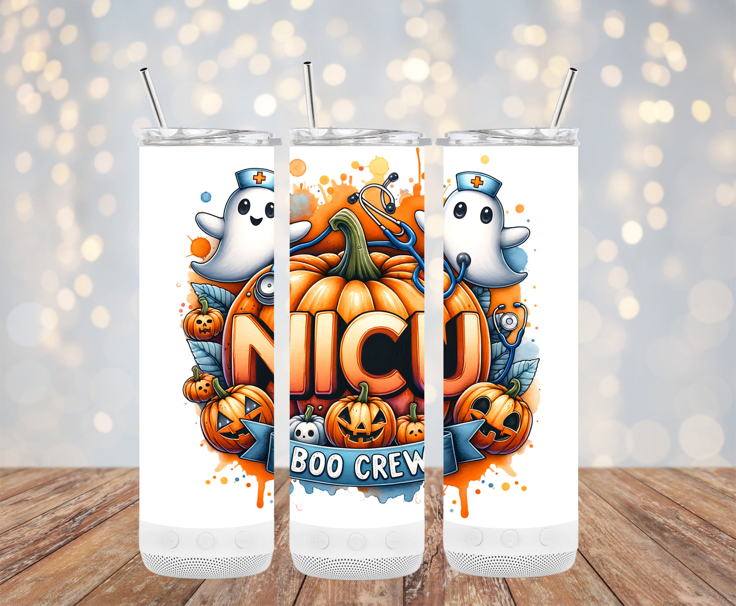 NICU Boo Crew Halloween Ghost Pumpkin Tumblers