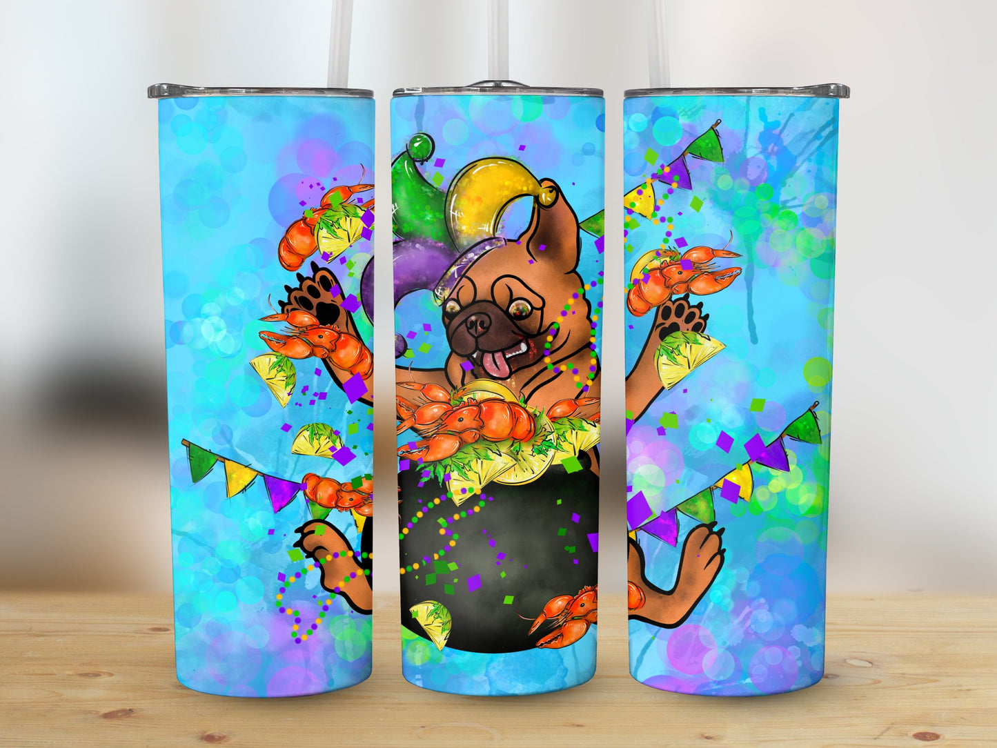 Mardi Gras Pug (Mardi Gras Tumbler)