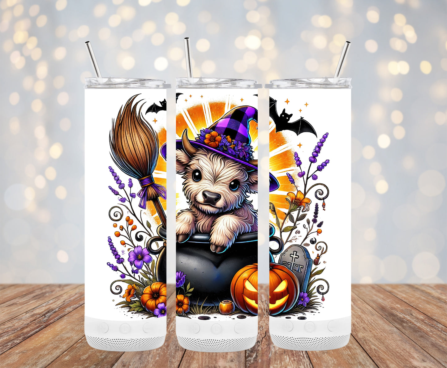 Halloween Witch Puppy With Pumpkin Tumblers