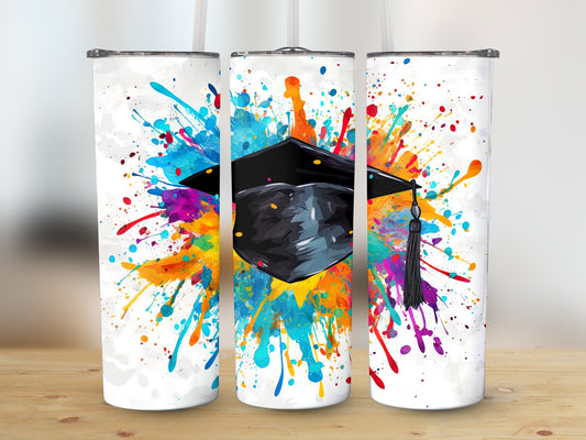 Graduation Cap Senior Color Explosion (Graduation Tumbler)