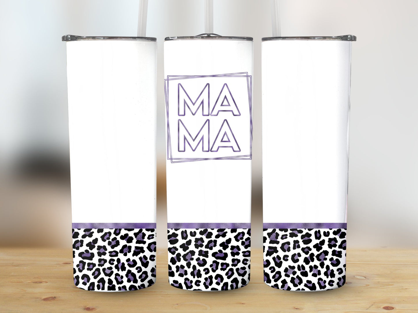 Mama Purple Leopard Tumbler